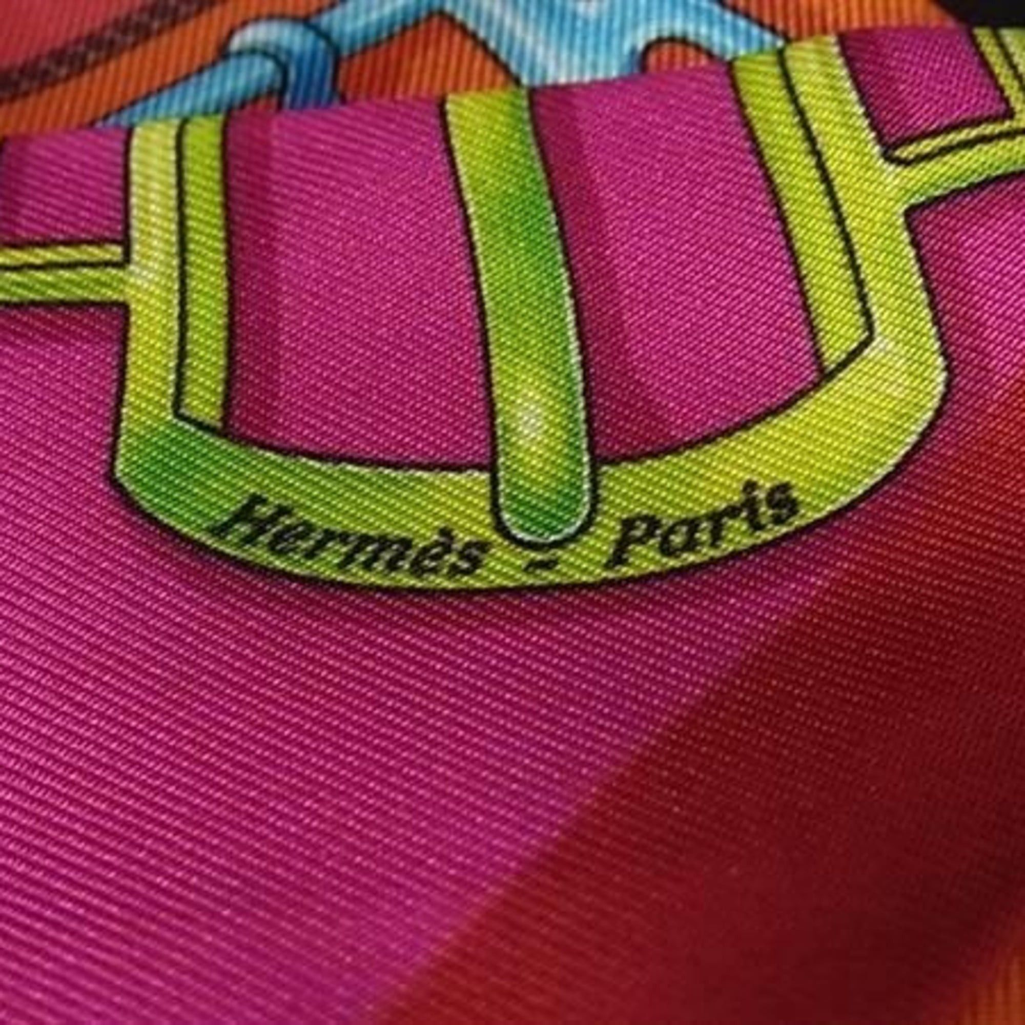 Hermes HERMES Ribbon Scarf/Muffler Twilly Multicolor Silk Women's BOUCLERIE D ATTELAGE Buckle Size ONE SIZE - 3 Thumbnail