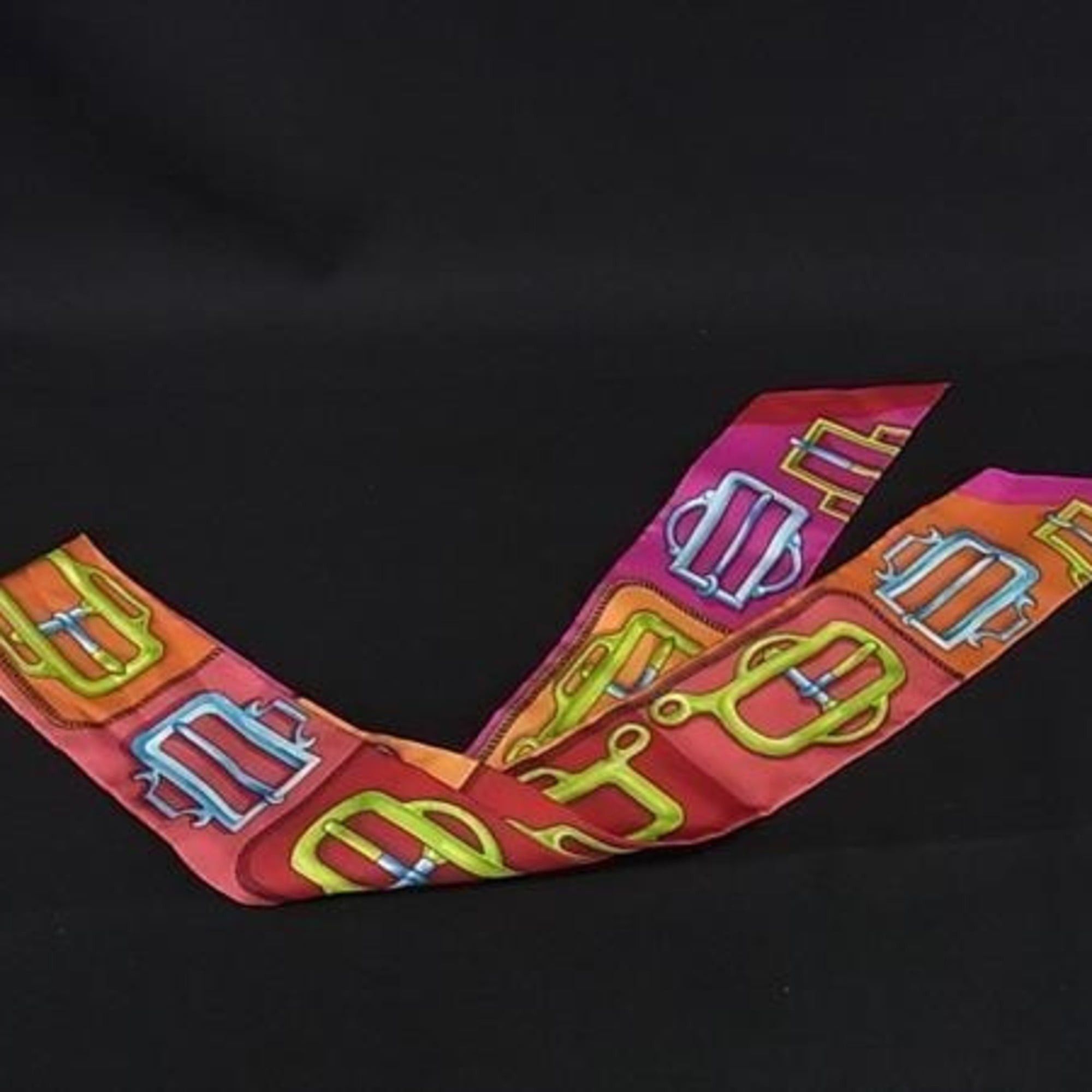 Hermes HERMES Ribbon Scarf/Muffler Twilly Multicolor Silk Women's BOUCLERIE D ATTELAGE Buckle Size ONE SIZE - 2 Thumbnail