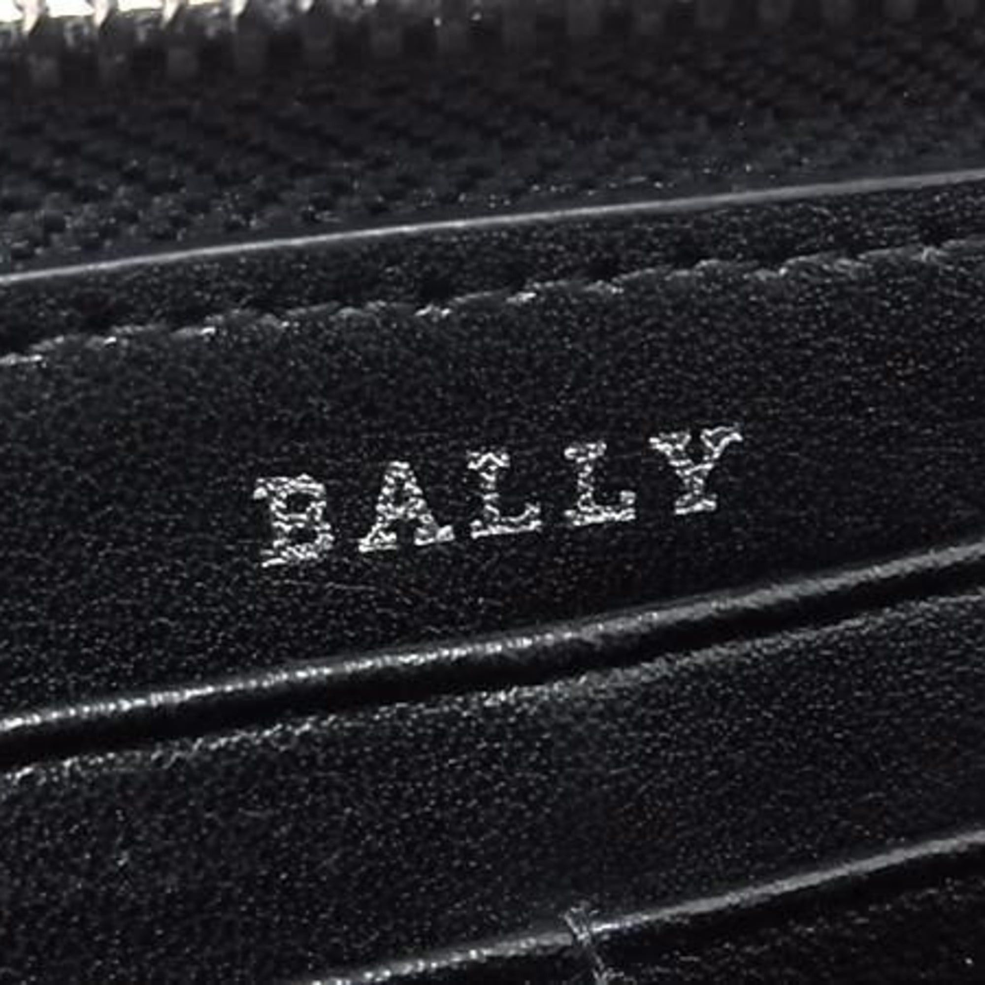 Bally BALLY long wallet, black geometric leather, men's and women's, round wallet. Size ONE SIZE - 5 Thumbnail
