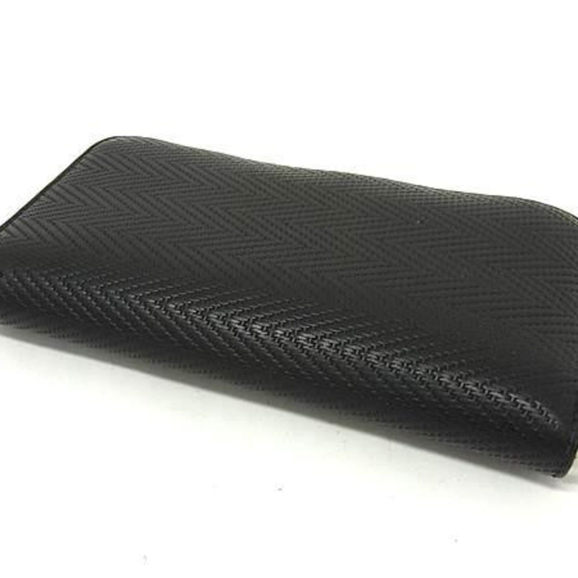 Bally BALLY long wallet, black geometric leather, men's and women's, round wallet. Size ONE SIZE - 2 Thumbnail
