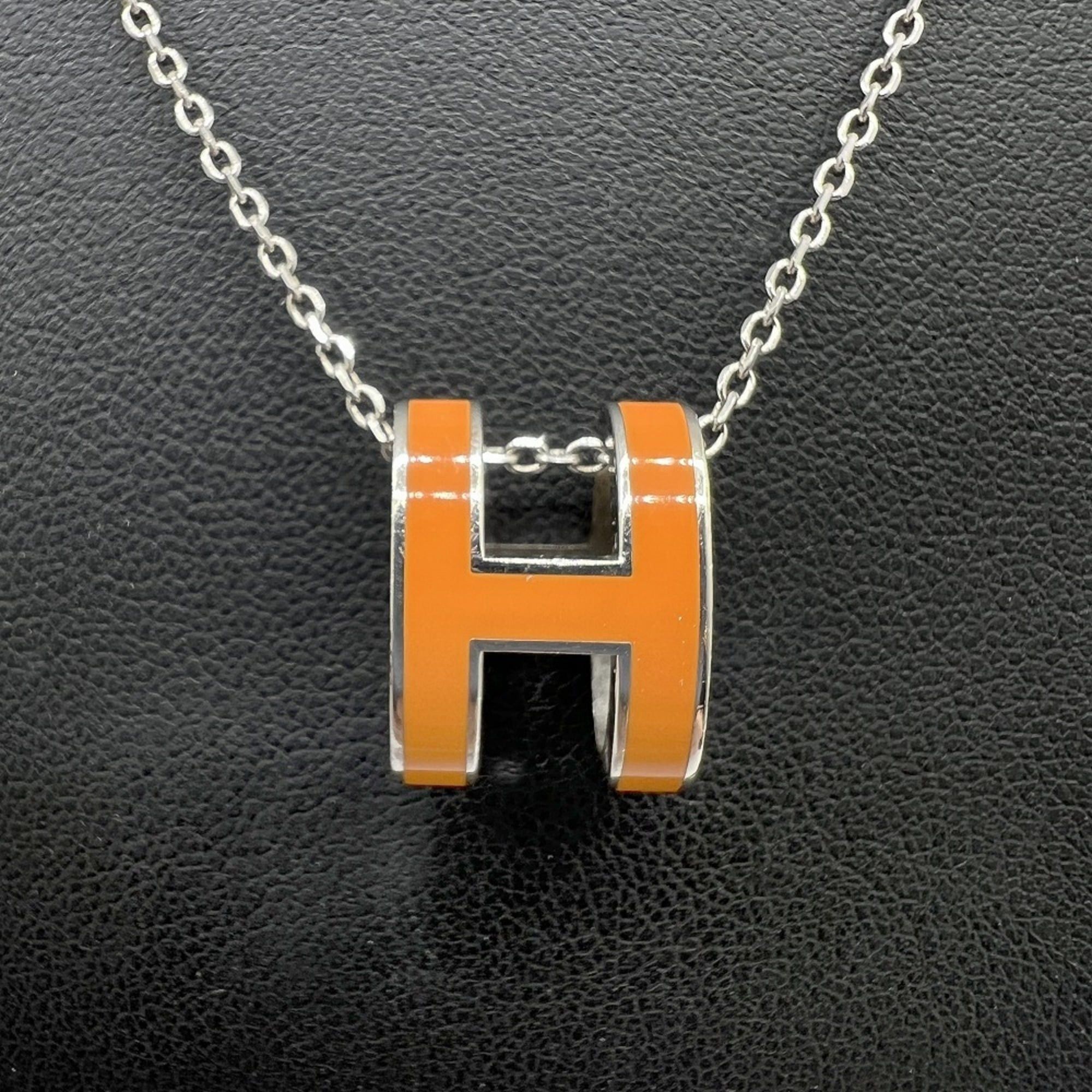 Hermes HERMES Pop H Necklace, Orange Silver Pendant, for Women and Men Size ONE SIZE - 4 Thumbnail