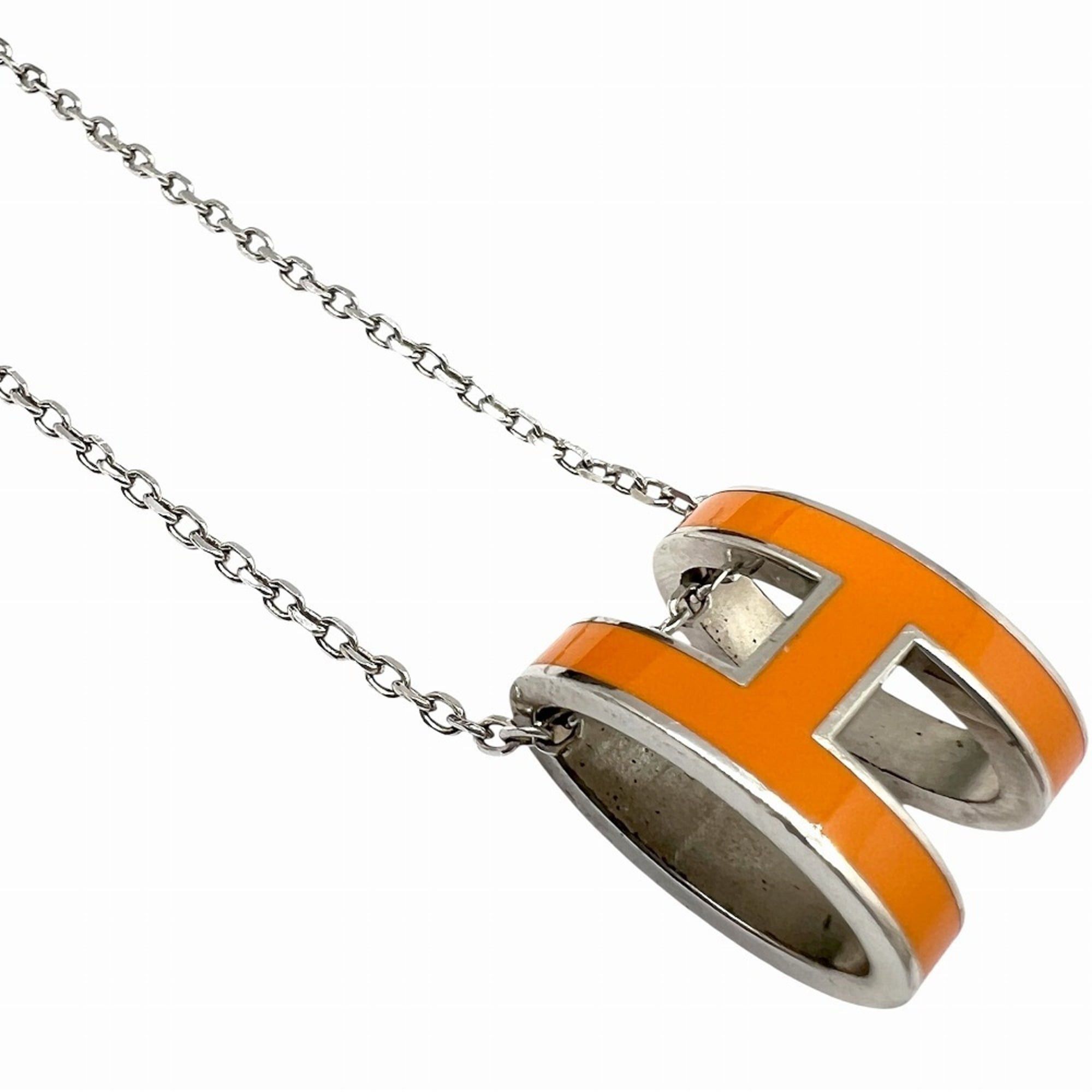 Hermes HERMES Pop H Necklace, Orange Silver Pendant, for Women and Men Size ONE SIZE - 2 Thumbnail