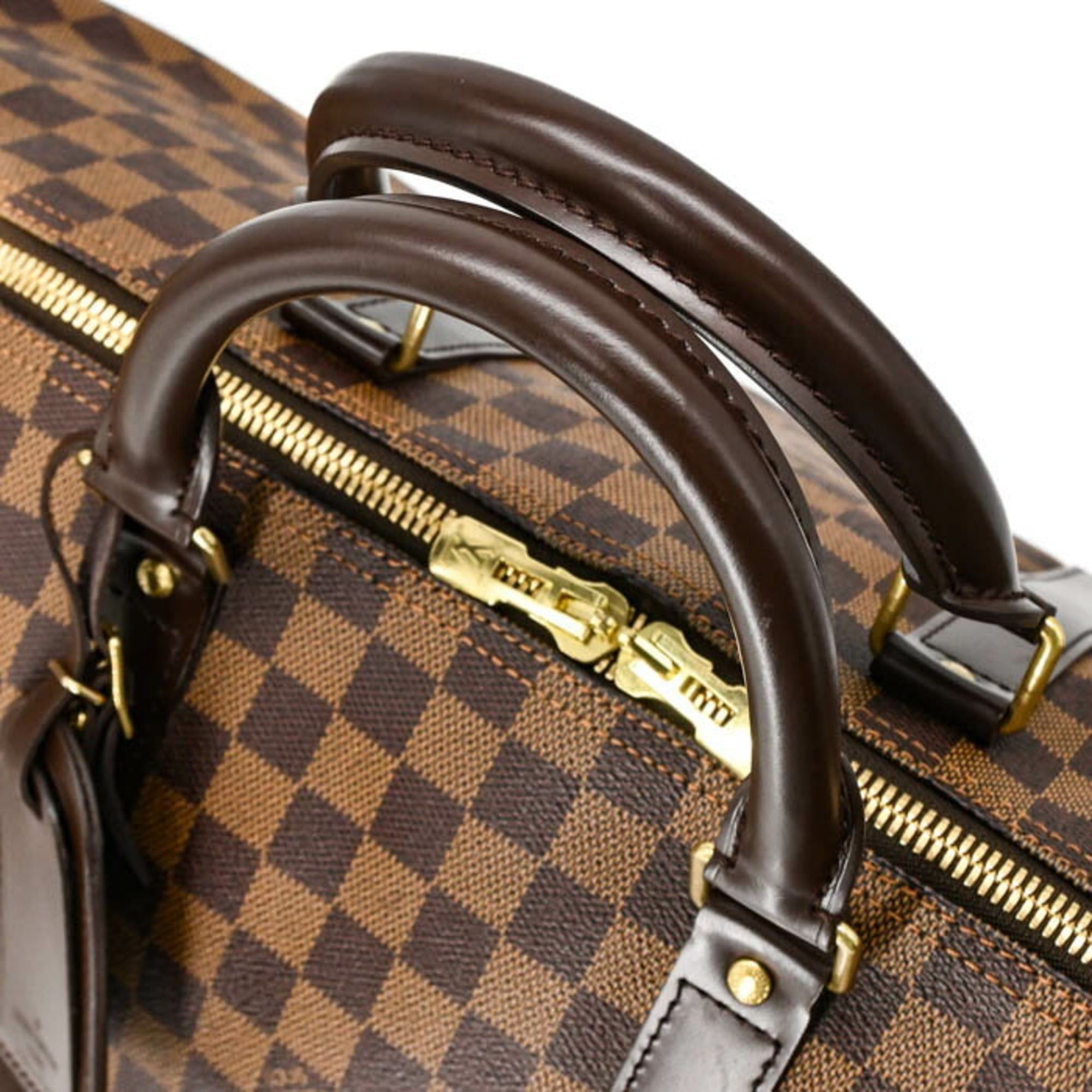 Louis Vuitton LOUIS VUITTON Keepall 50 Boston Bag, Damier Brown Leather, M41427 Size ONE SIZE - 6 Thumbnail