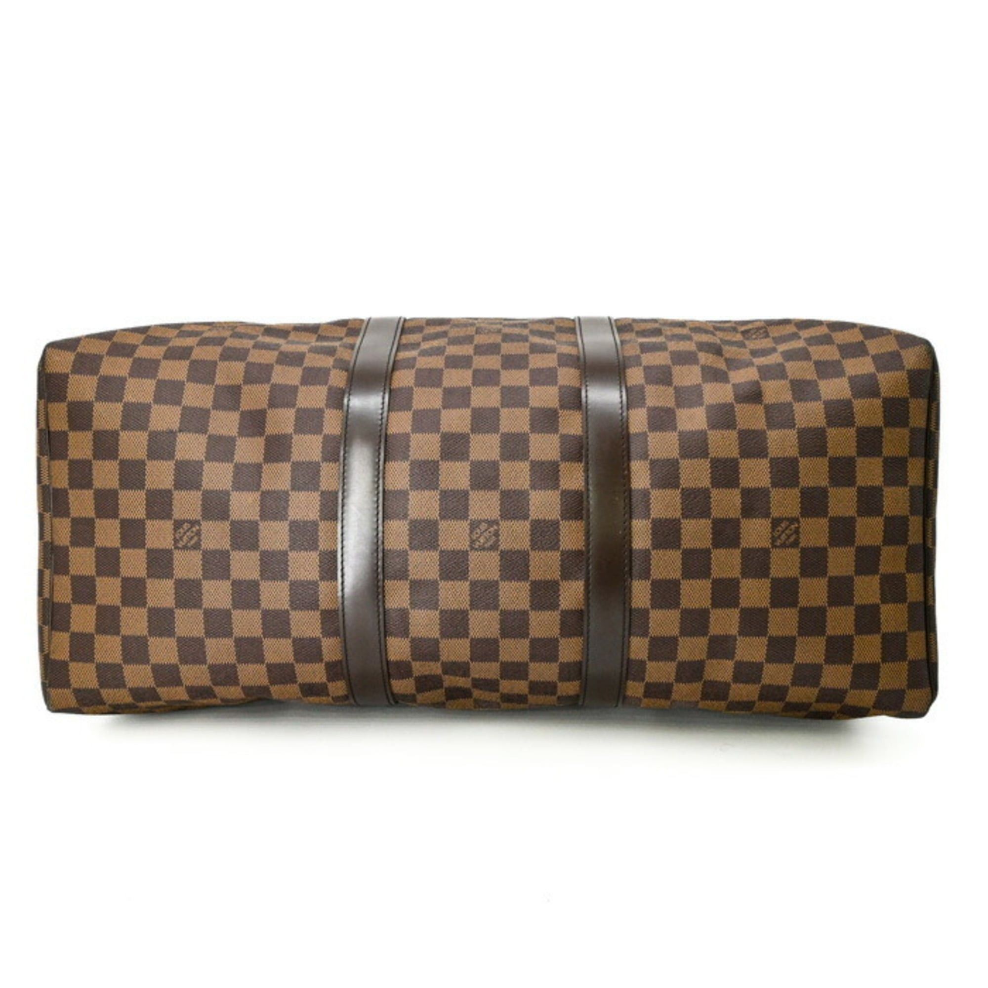 Louis Vuitton LOUIS VUITTON Keepall 50 Boston Bag, Damier Brown Leather, M41427 Size ONE SIZE - 5 Thumbnail