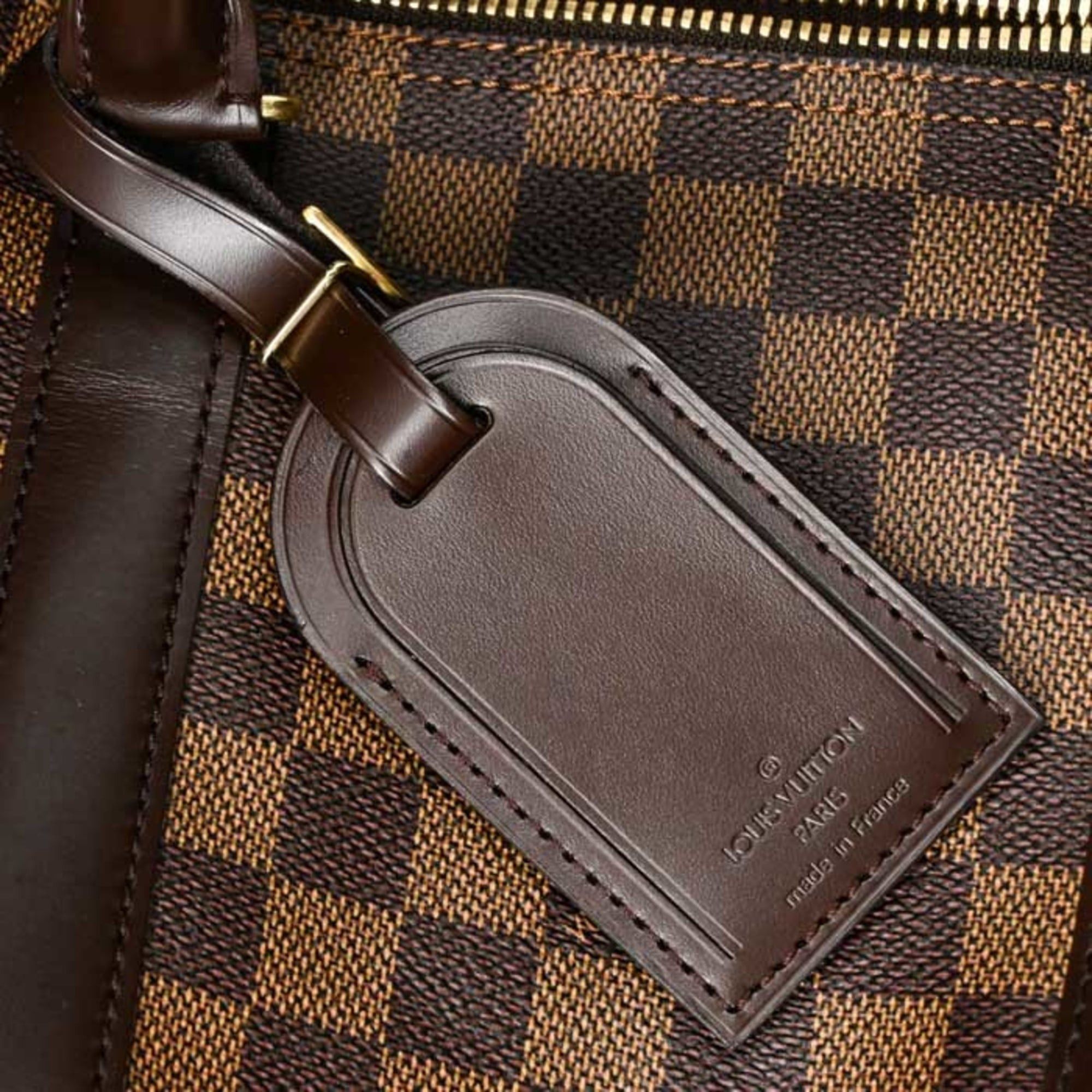Louis Vuitton LOUIS VUITTON Keepall 50 Boston Bag, Damier Brown Leather, M41427 Size ONE SIZE - 15 Thumbnail