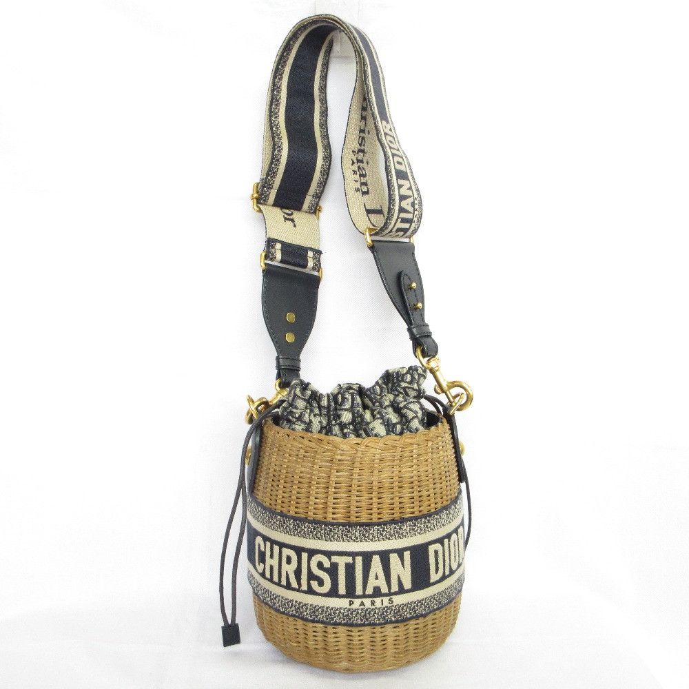 Dior Dior Christian Dior Oblique Wicker Shoulder Bag Plant-based Shoulder Bag 63-MA-1200 DUTY FREE for USA Size ONE SIZE - 3 Thumbnail