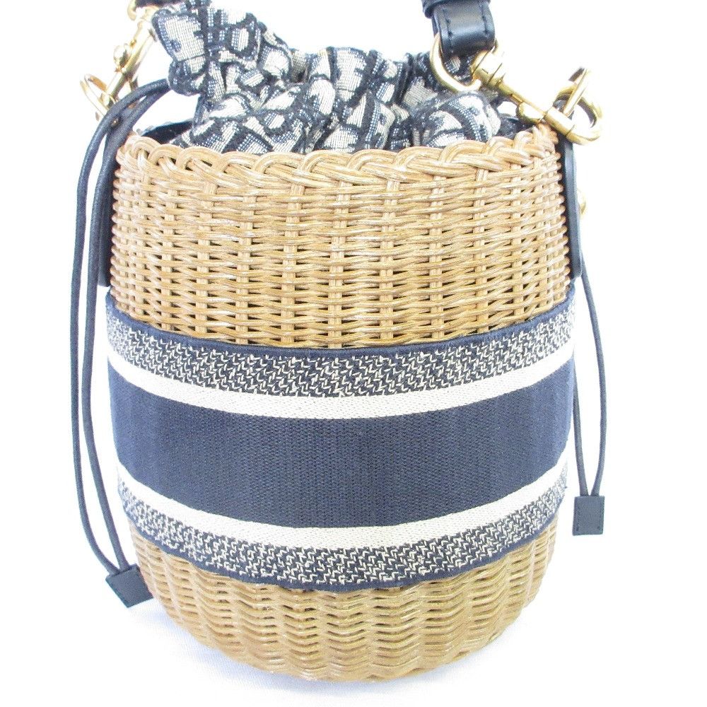 Dior Dior Christian Dior Oblique Wicker Shoulder Bag Plant-based Shoulder Bag 63-MA-1200 DUTY FREE for USA Size ONE SIZE - 2 Thumbnail