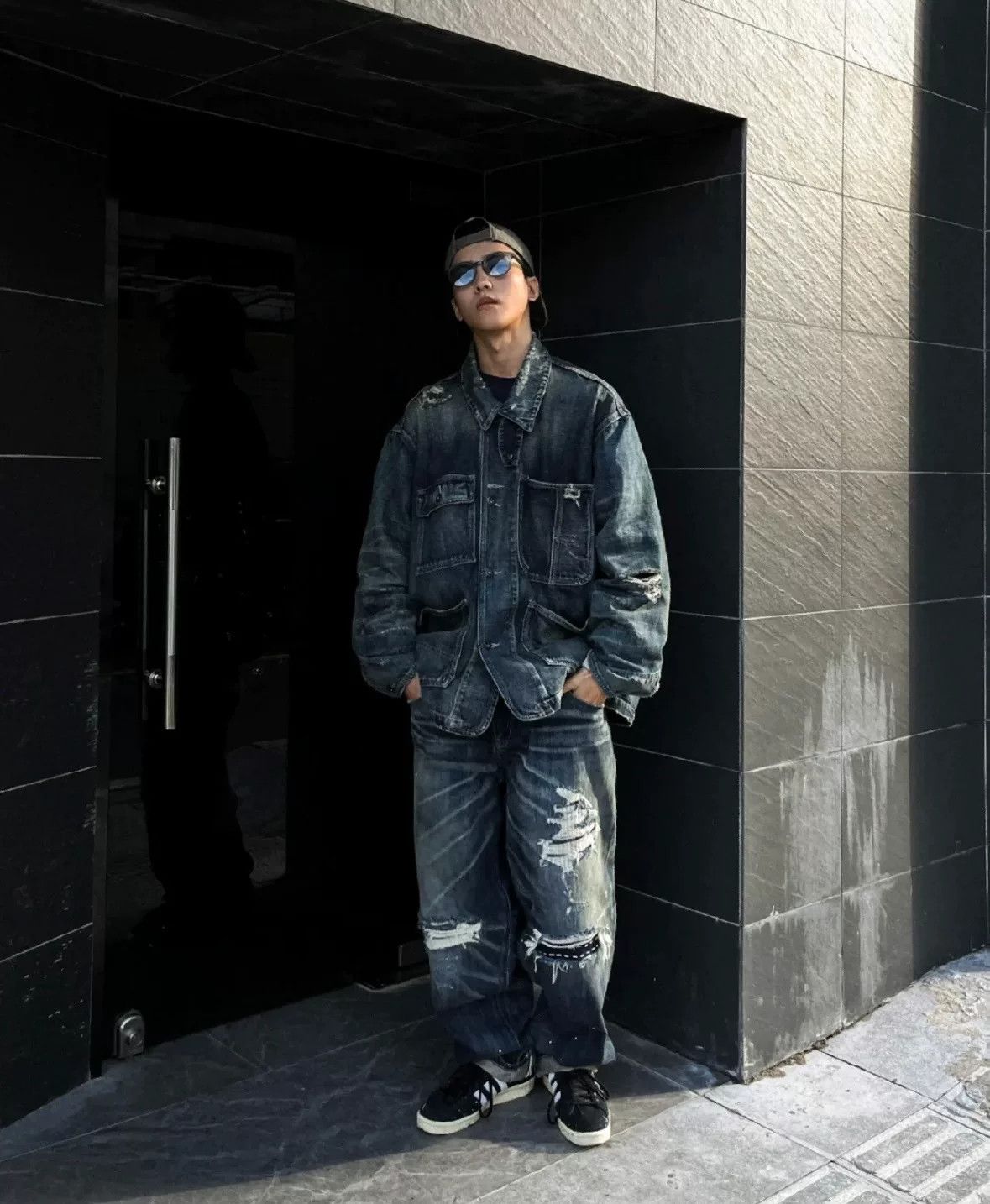 Balenciaga Balenciaga New Black-Gray Denim Jacket Size US S / EU 44-46 / 1 - 7 Thumbnail