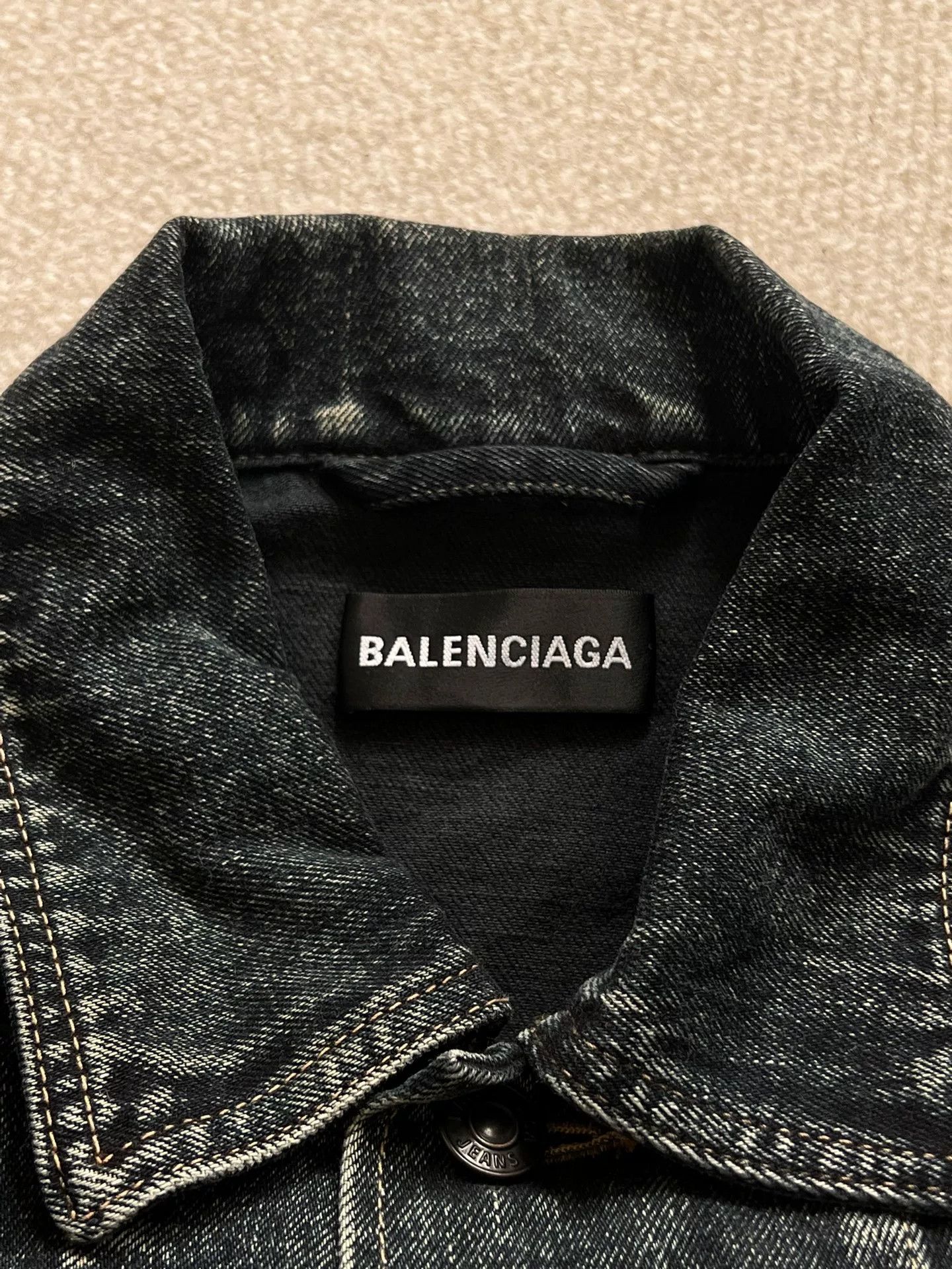 Balenciaga Balenciaga New Black-Gray Denim Jacket Size US S / EU 44-46 / 1 - 4 Thumbnail