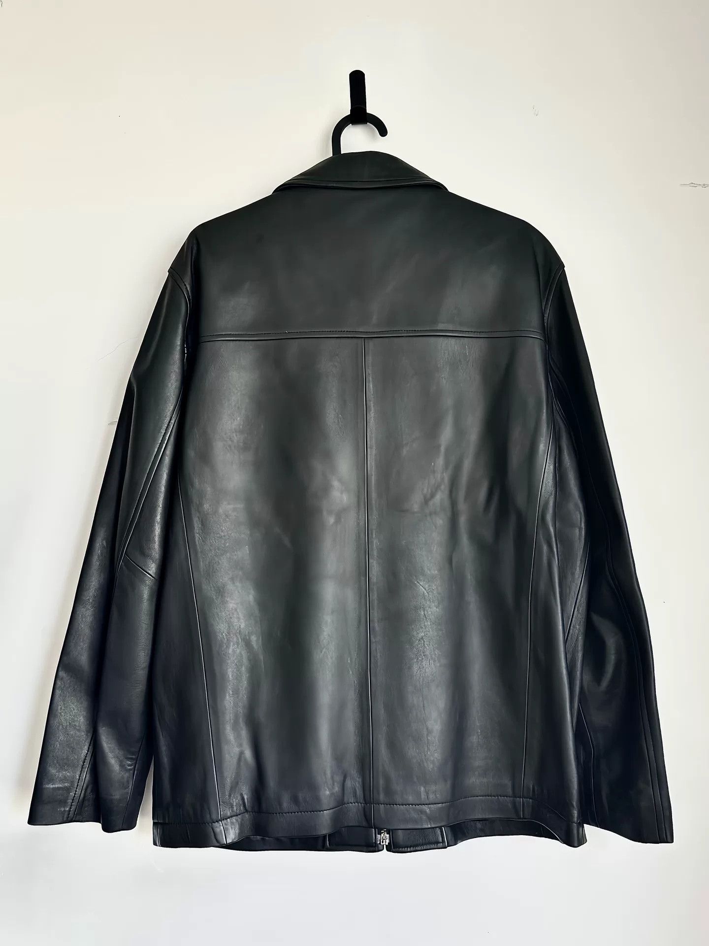Balenciaga Balenciaga Vintage Collared Leather Jacket Size US XL / EU 56 / 4 - 2 Thumbnail