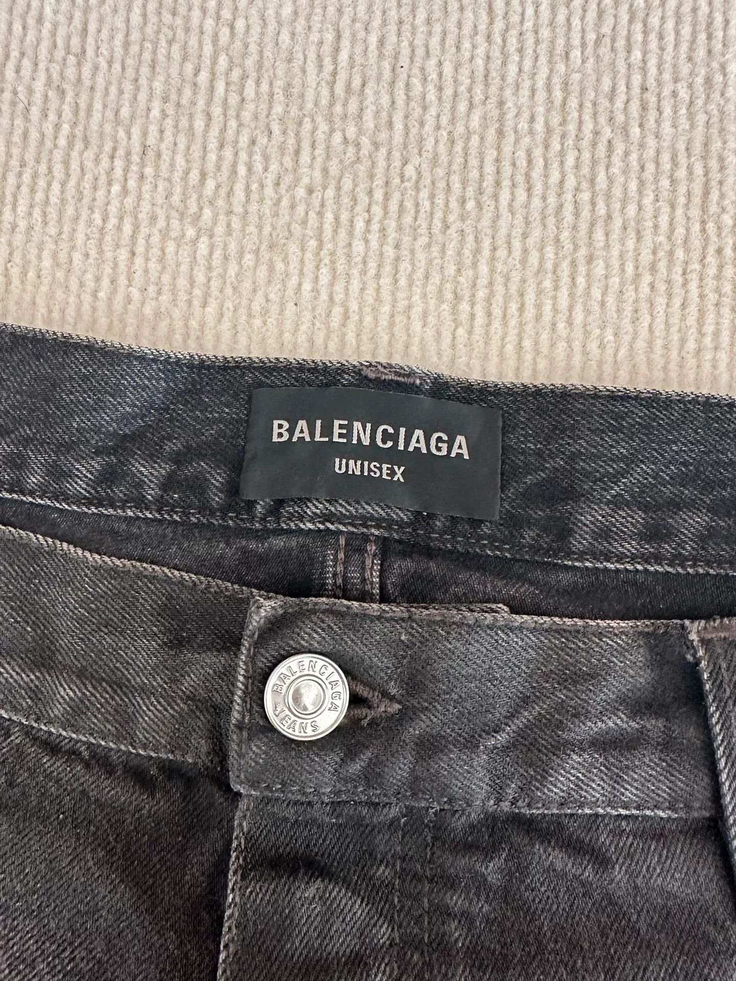 Balenciaga Balenciaga Large Baggy Wax-Coated Jeans Size US 26 / EU 42 - 2 Thumbnail