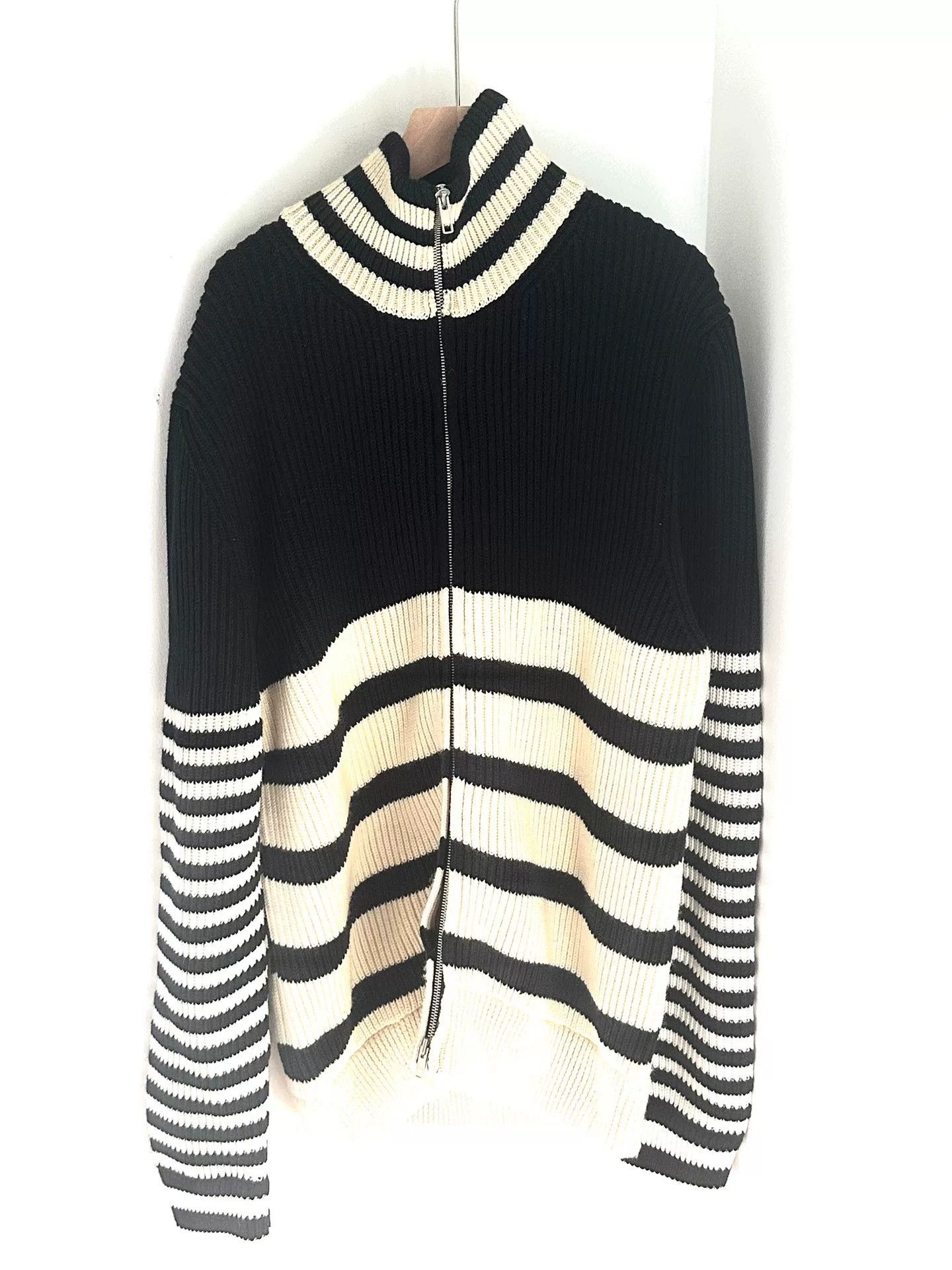 Maison Margiela Maison Margiela Black White Zip Knit Sweater Size US M / EU 48-50 / 2 - 2 Thumbnail