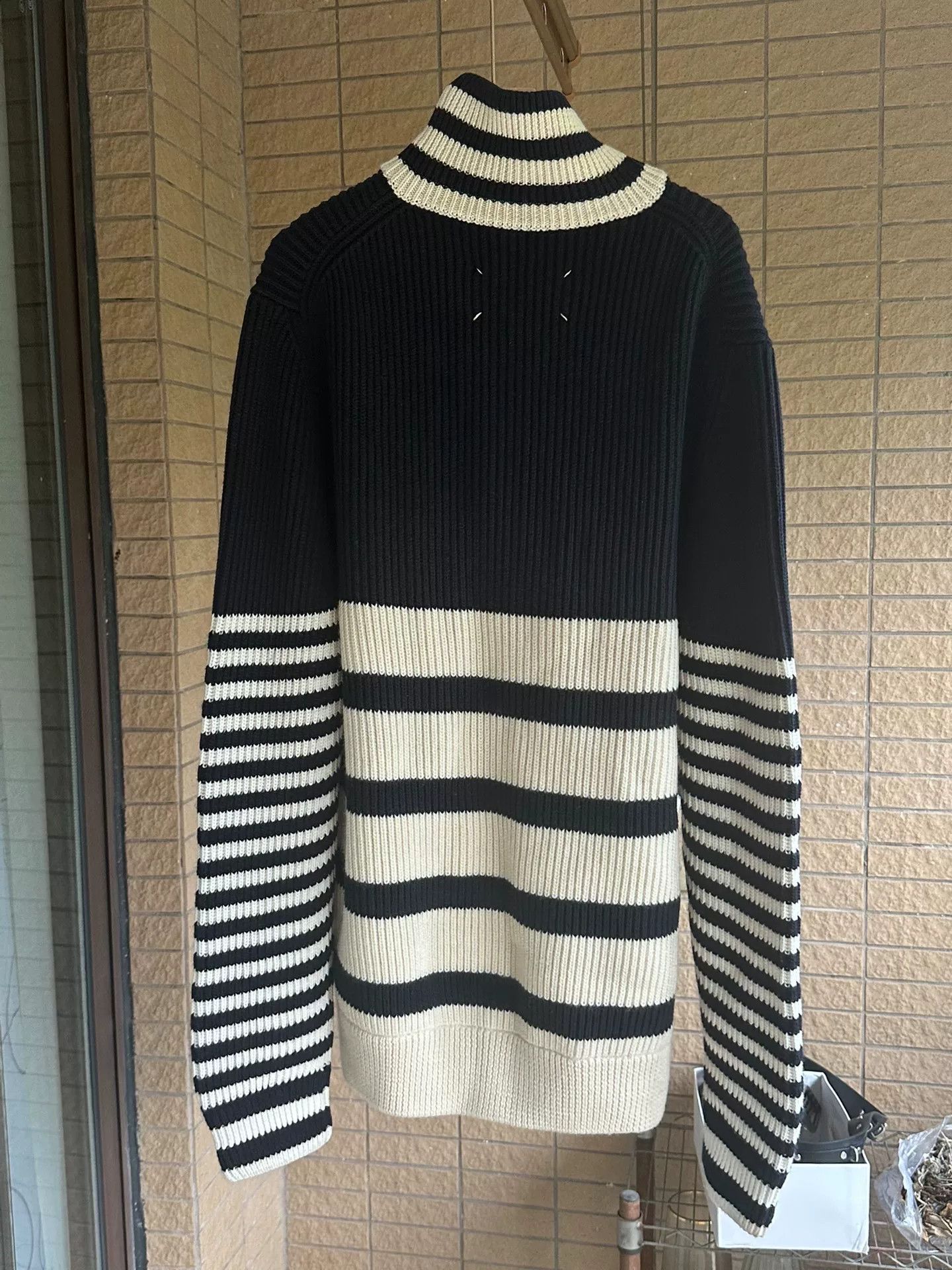 Maison Margiela Maison Margiela Black White Zip Knit Sweater Size US M / EU 48-50 / 2 - 3 Thumbnail