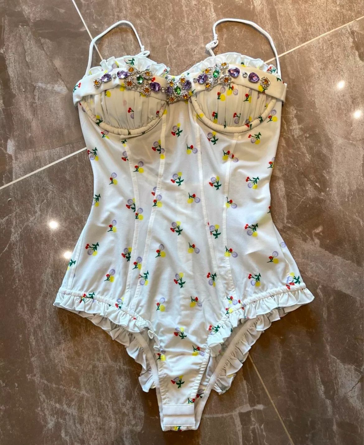 Shushu/Tong Shushutong Classic Diamond-Embellished Bodysuit Size XS / US 0-2 / IT 36-38 - 8 Thumbnail