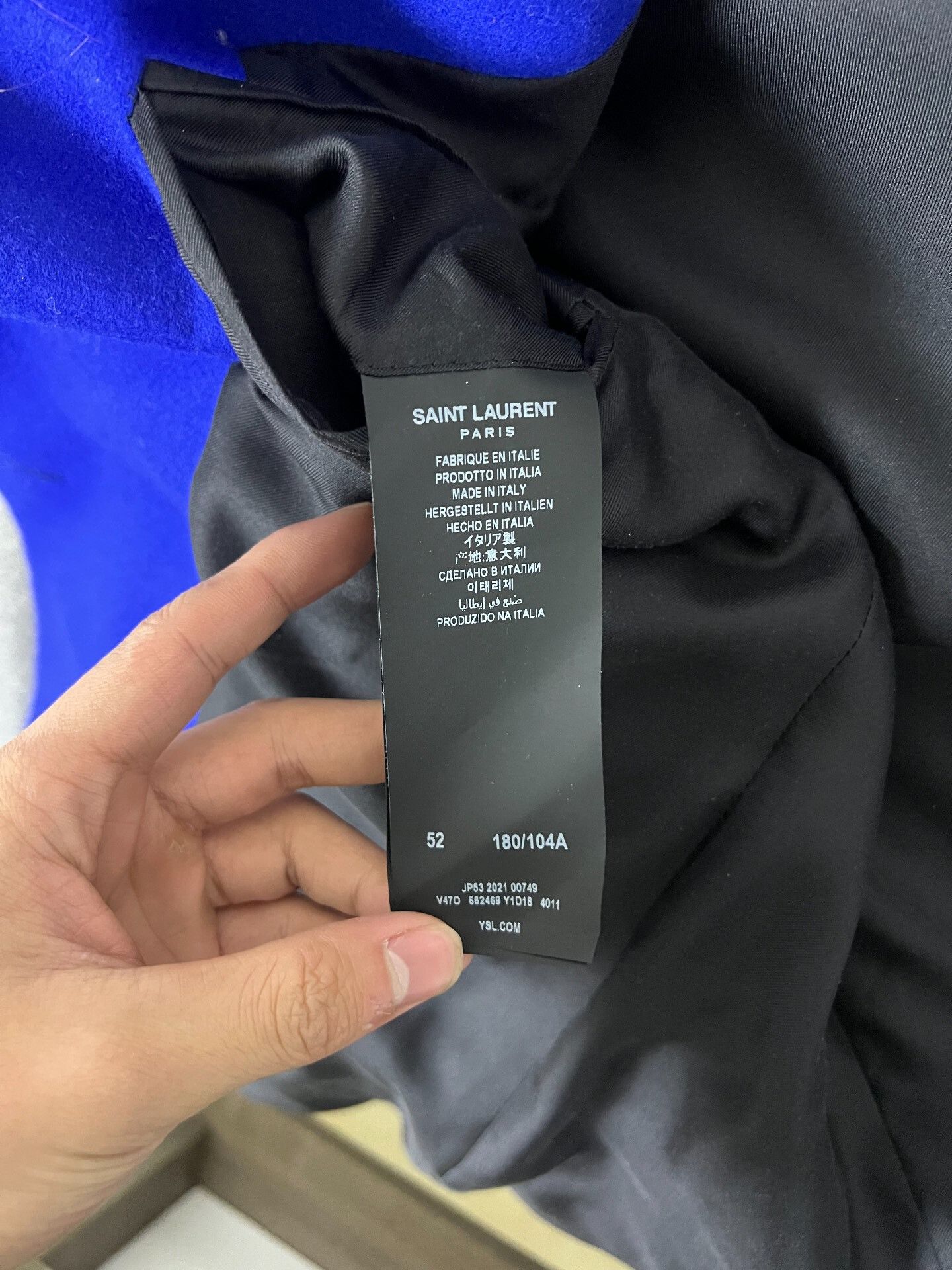 Saint Laurent Paris Saint Laurent 21FW Klein Blue Blazer Size US L / EU 52-54 / 3 - 3 Thumbnail
