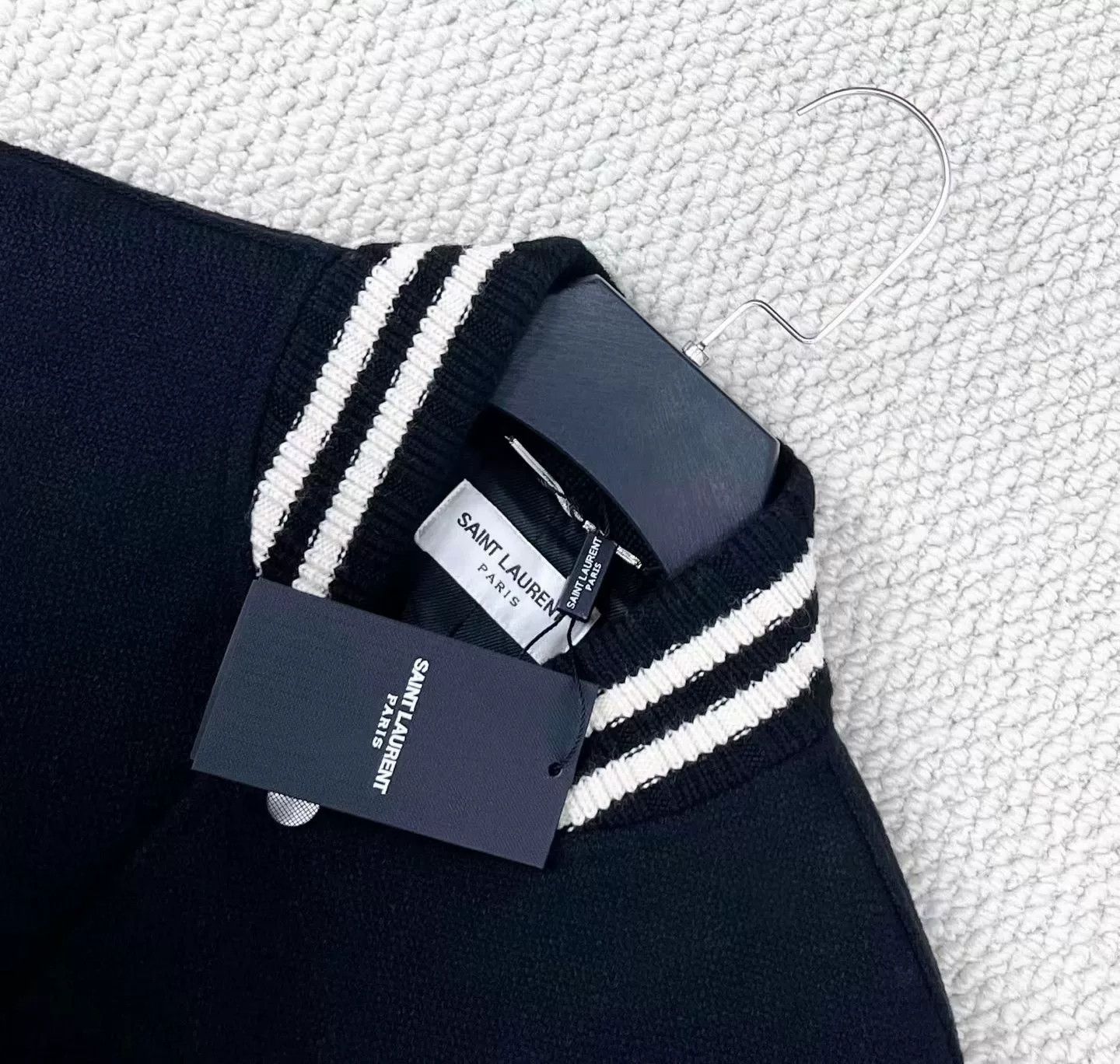Saint Laurent Paris Saint Laurent Black Wool Baseball Jacket Size US M / EU 48-50 / 2 - 3 Thumbnail
