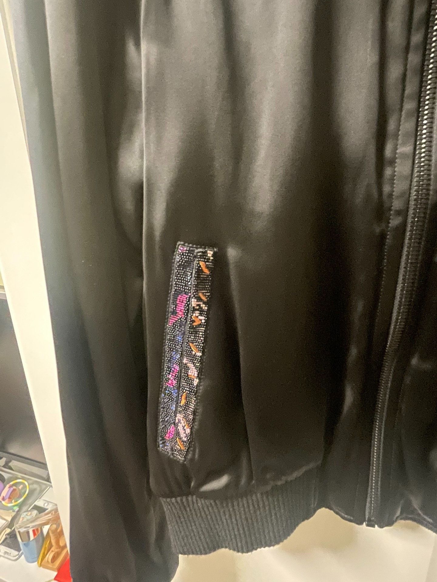 Saint Laurent Paris Saint Laurent Black Teddy Sequined Bomber Jacket Size XS / US 0-2 / IT 36-38 - 4 Thumbnail