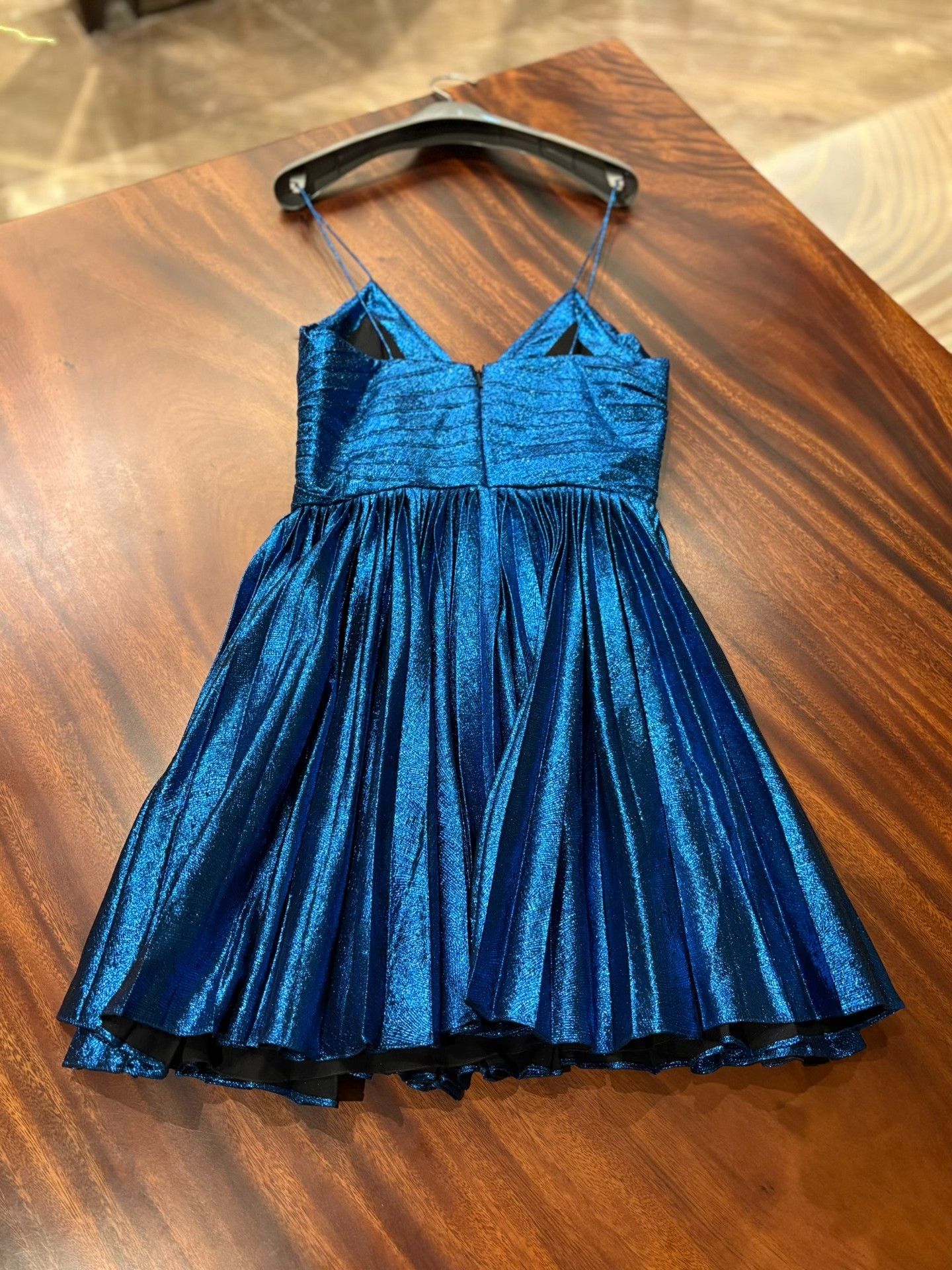 Saint Laurent Paris Saint Laurent Blue Pleated Runway Dress Size XS / US 0-2 / IT 36-38 - 6 Thumbnail