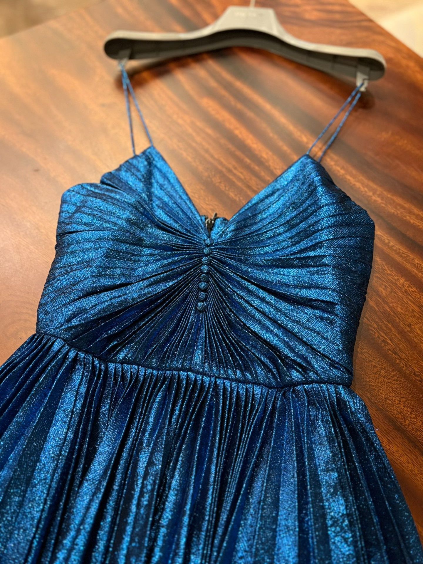 Saint Laurent Paris Saint Laurent Blue Pleated Runway Dress Size XS / US 0-2 / IT 36-38 - 3 Thumbnail