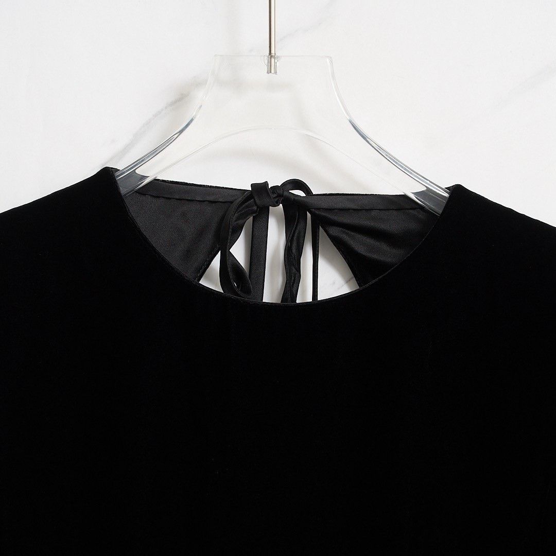 Saint Laurent Paris Saint Laurent Bell Sleeve Backless Velvet Dress Size S / US 4 / IT 40 - 2 Thumbnail
