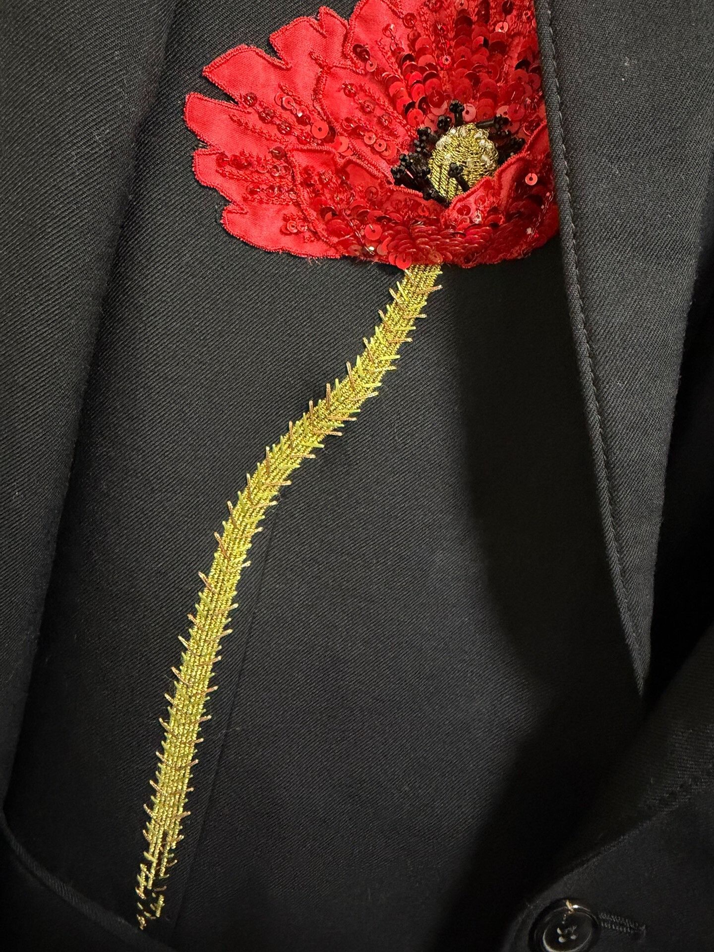 Saint Laurent Paris Saint Laurent Poppy Embroidered Blazer Size US XS / EU 42 / 0 - 3 Thumbnail