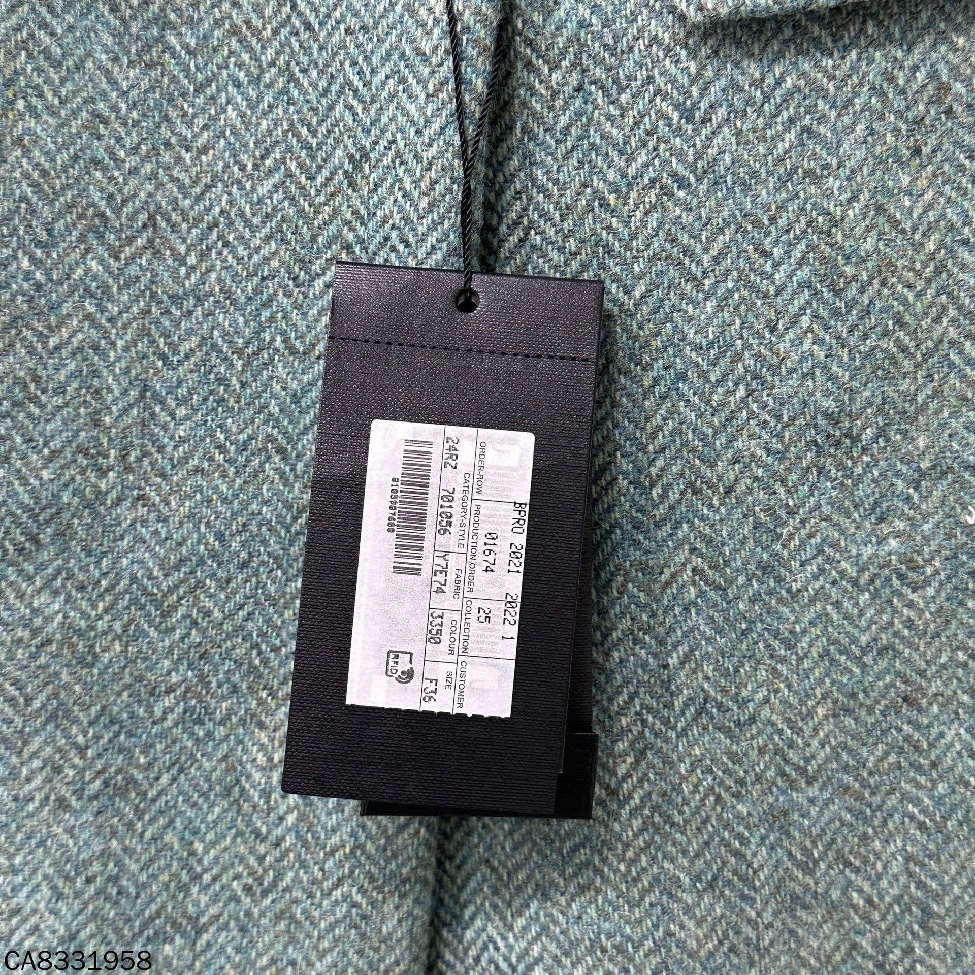 Saint Laurent Paris Saint Laurent Light Green Herringbone Blazer Size XS / US 0-2 / IT 36-38 - 6 Thumbnail