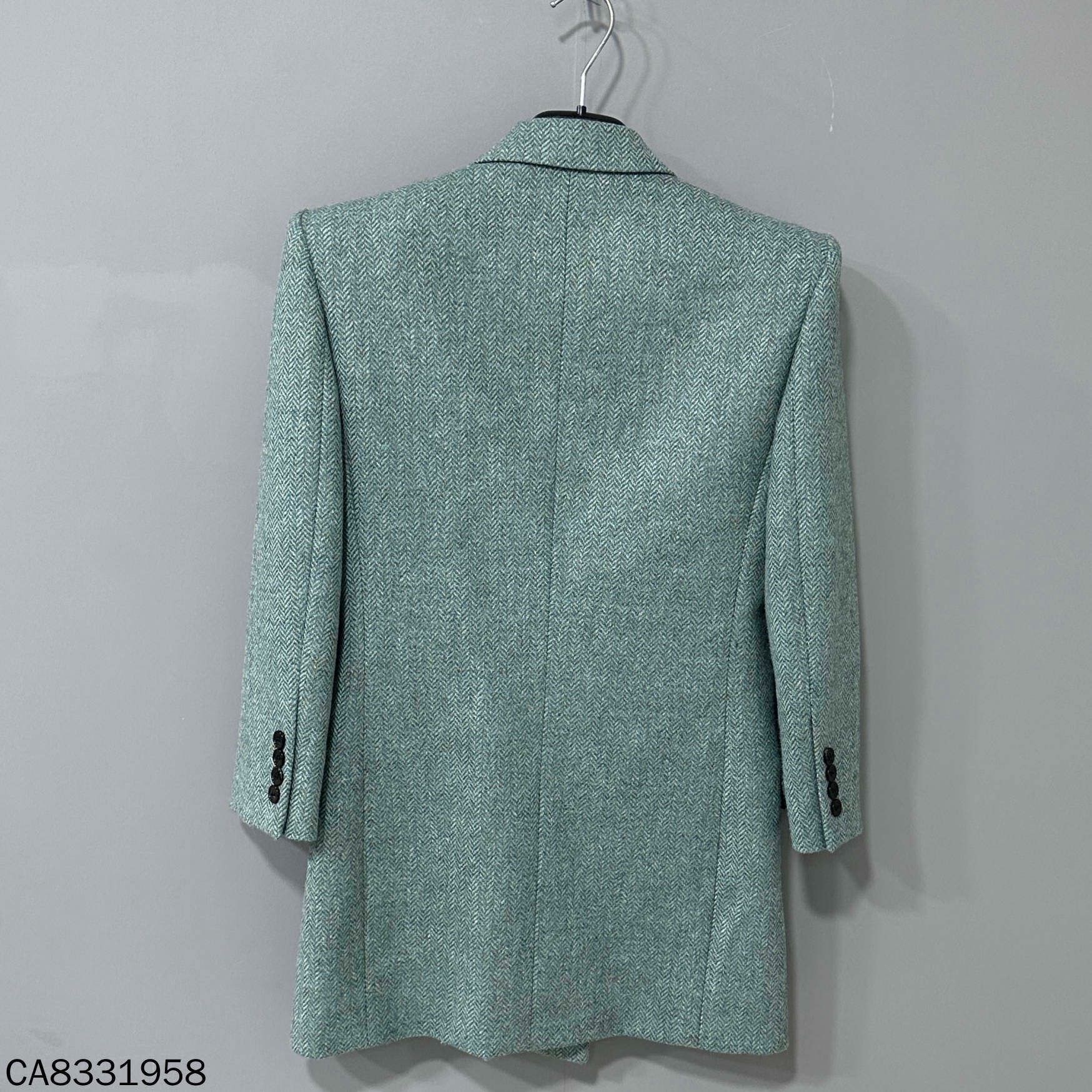 Saint Laurent Paris Saint Laurent Light Green Herringbone Blazer Size XS / US 0-2 / IT 36-38 - 3 Thumbnail