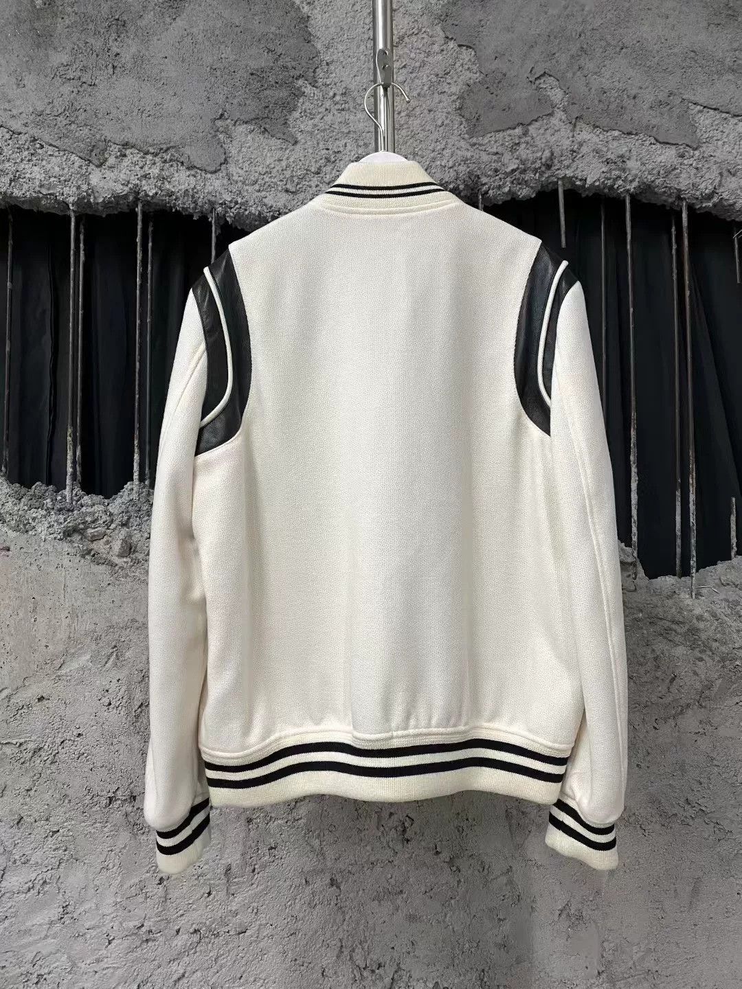 Saint Laurent Paris Saint Laurent White Baseball Jacket Size US M / EU 48-50 / 2 - 2 Thumbnail