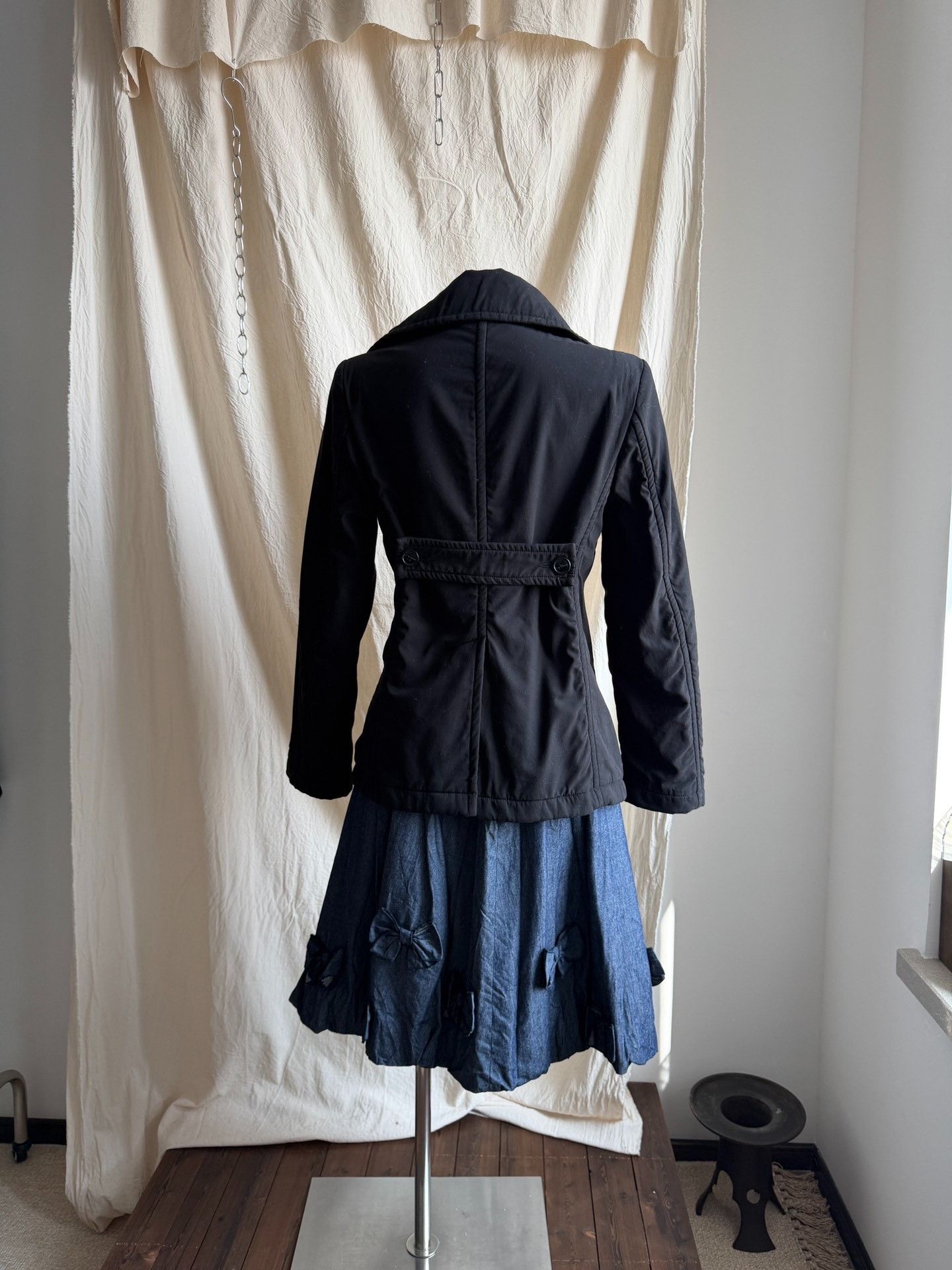 Zucca ZUCCA Black Double-Breasted Padded Coat Size M / US 6-8 / IT 42-44 - 5 Thumbnail