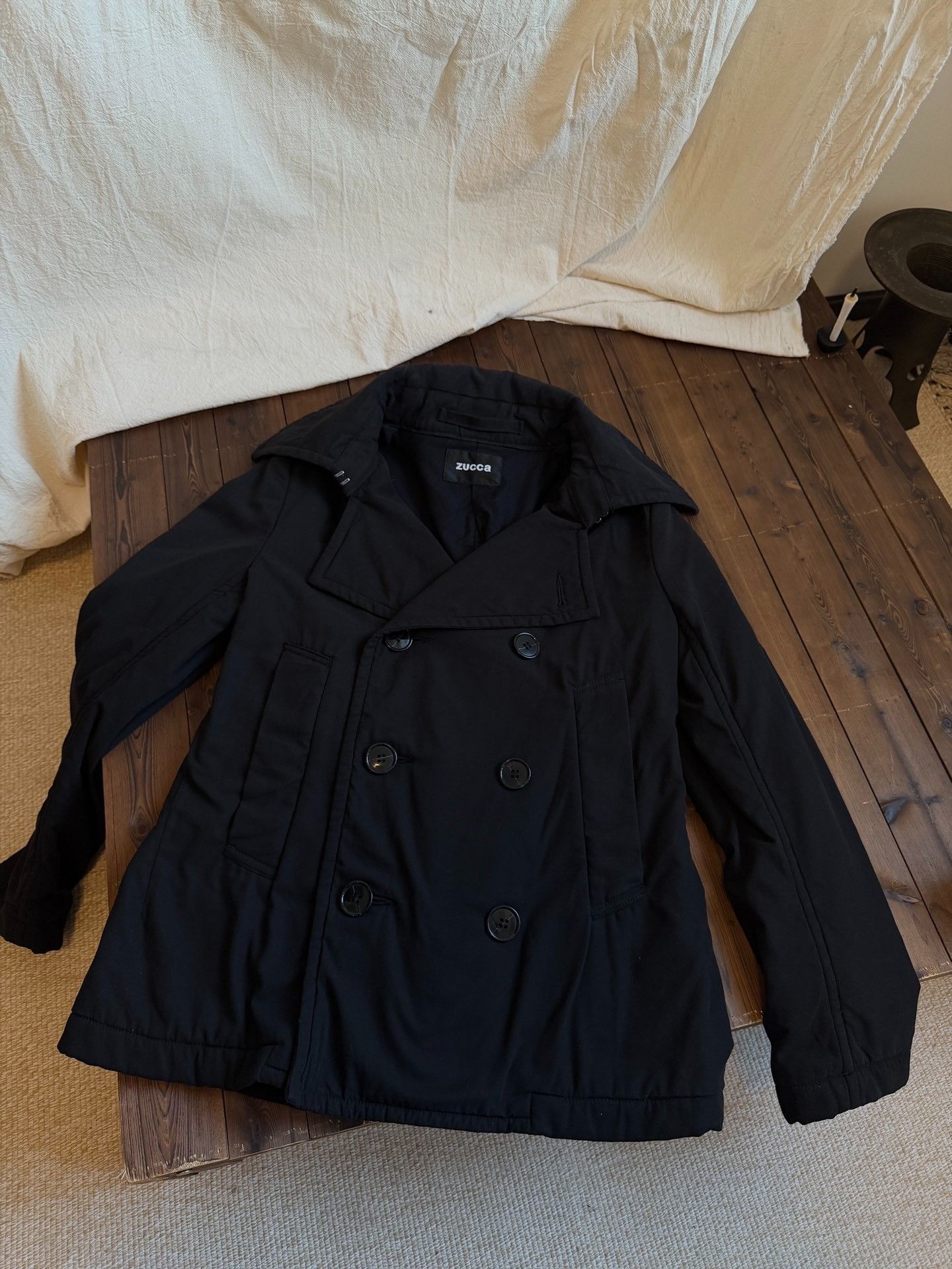 Zucca ZUCCA Black Double-Breasted Padded Coat Size M / US 6-8 / IT 42-44 - 6 Thumbnail