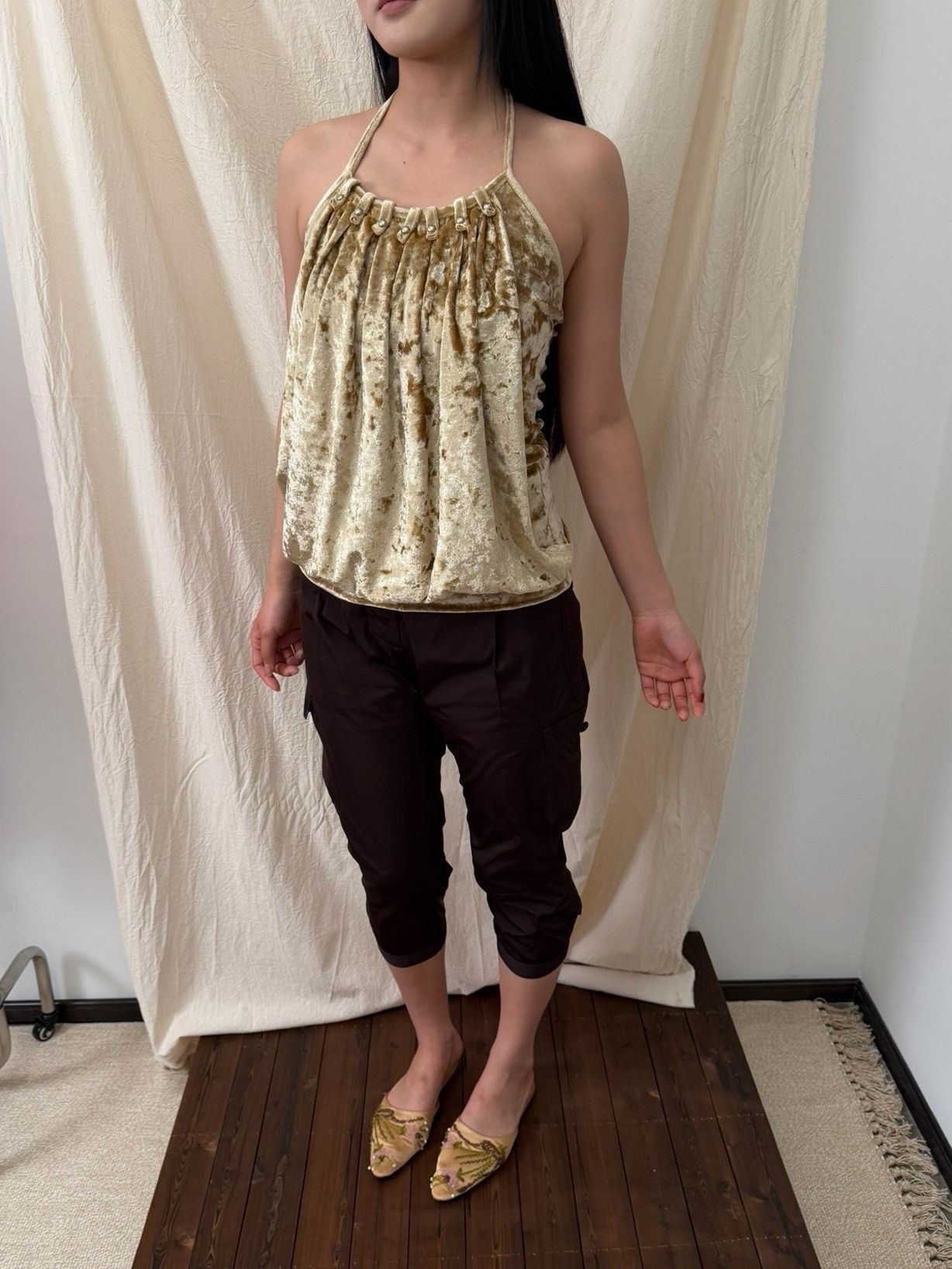 Ermanno Scervino Ermanno Scervino Brown Satin Cropped Pants Size 28" / US 6 / IT 42 - 3 Thumbnail