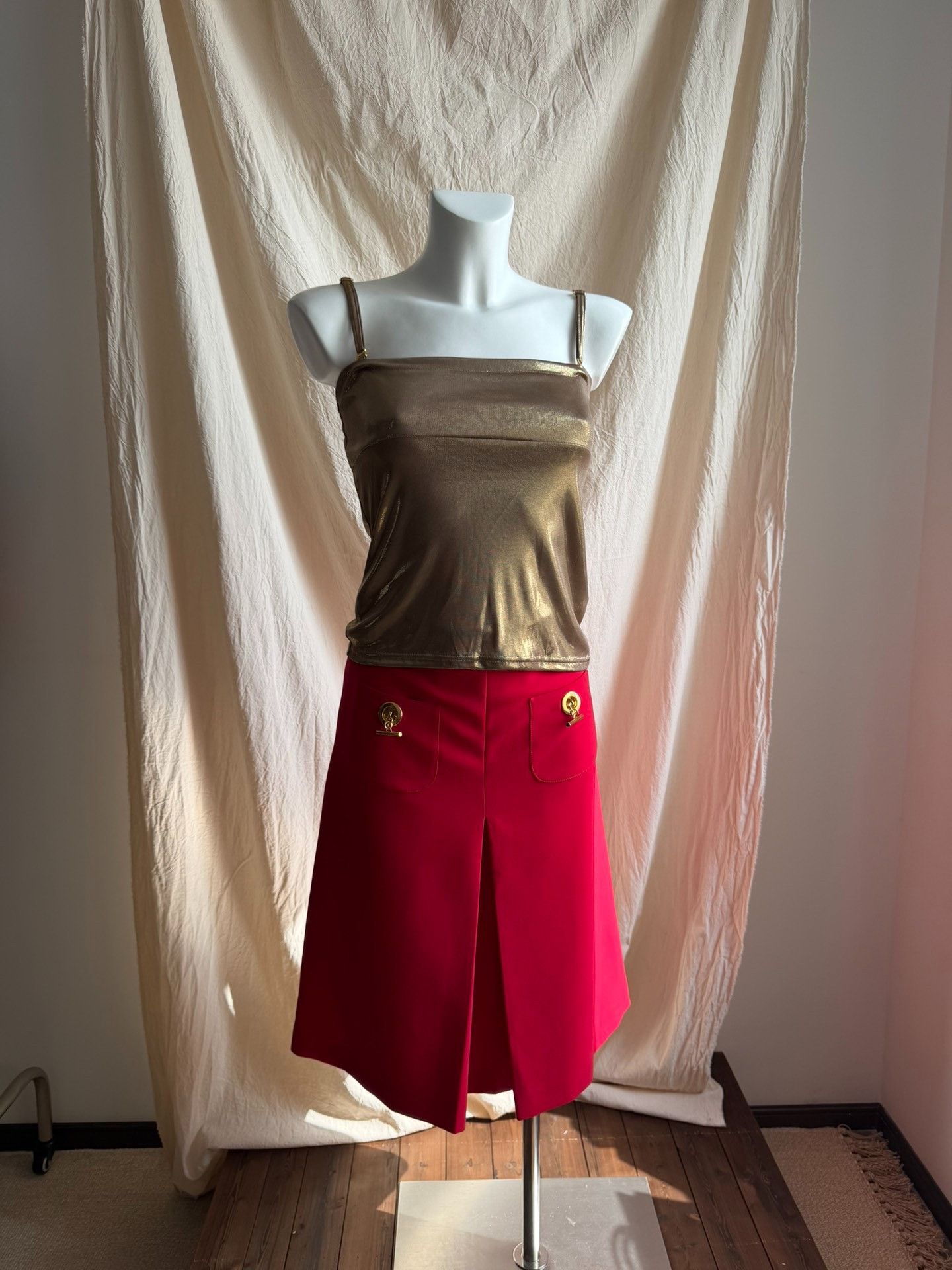 Moschino MOSCHINO Red Midi Skirt Size 27" / US 4 / IT 40 - 7 Thumbnail