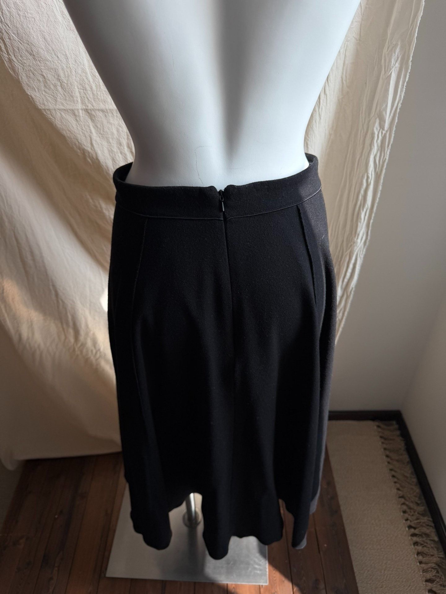 Weekend Max Mara S Max Mara Wool Black Flared Skirt Size 34" / US 12 / IT 48 - 5 Thumbnail