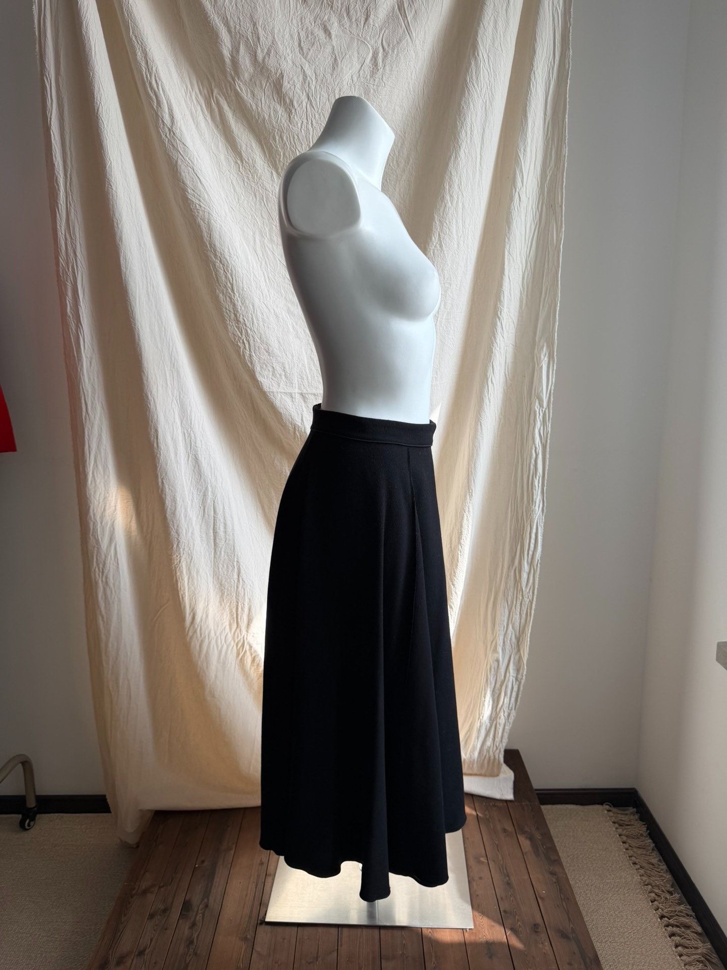 Weekend Max Mara S Max Mara Wool Black Flared Skirt Size 34" / US 12 / IT 48 - 3 Thumbnail