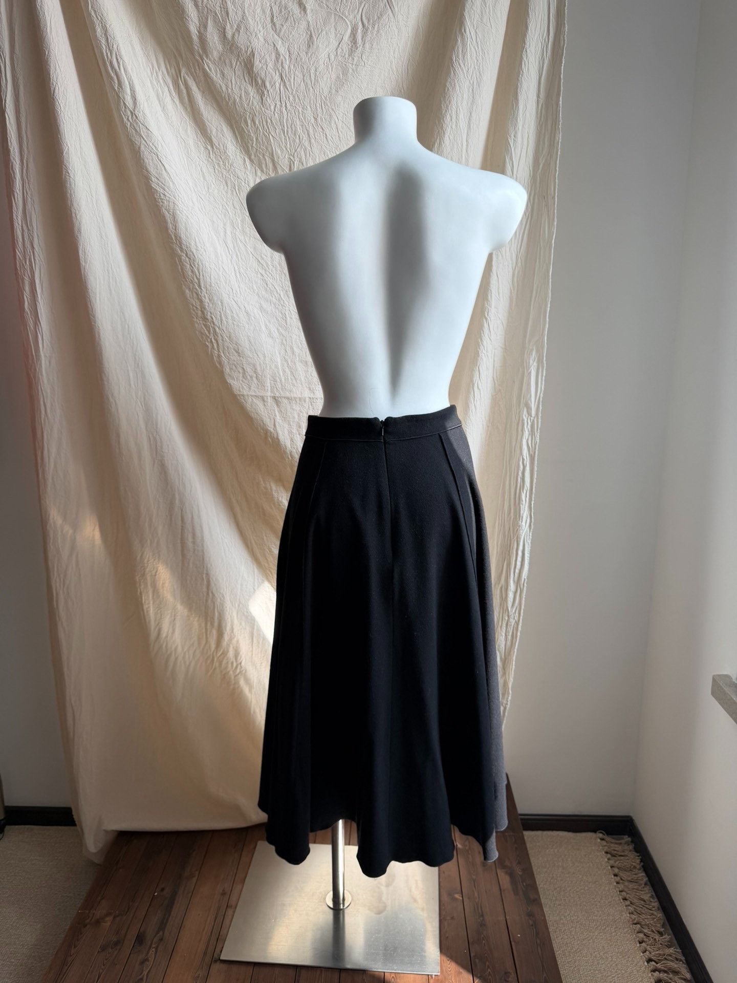Weekend Max Mara S Max Mara Wool Black Flared Skirt Size 34" / US 12 / IT 48 - 4 Thumbnail