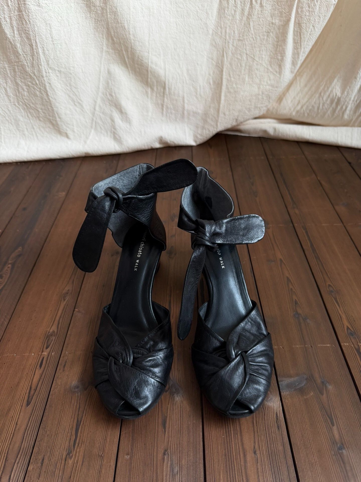 Tsumori Chisato Tsumori Chisato Vintage Black Leather Wedge Sandals Size US 7 / IT 37 - 2 Thumbnail