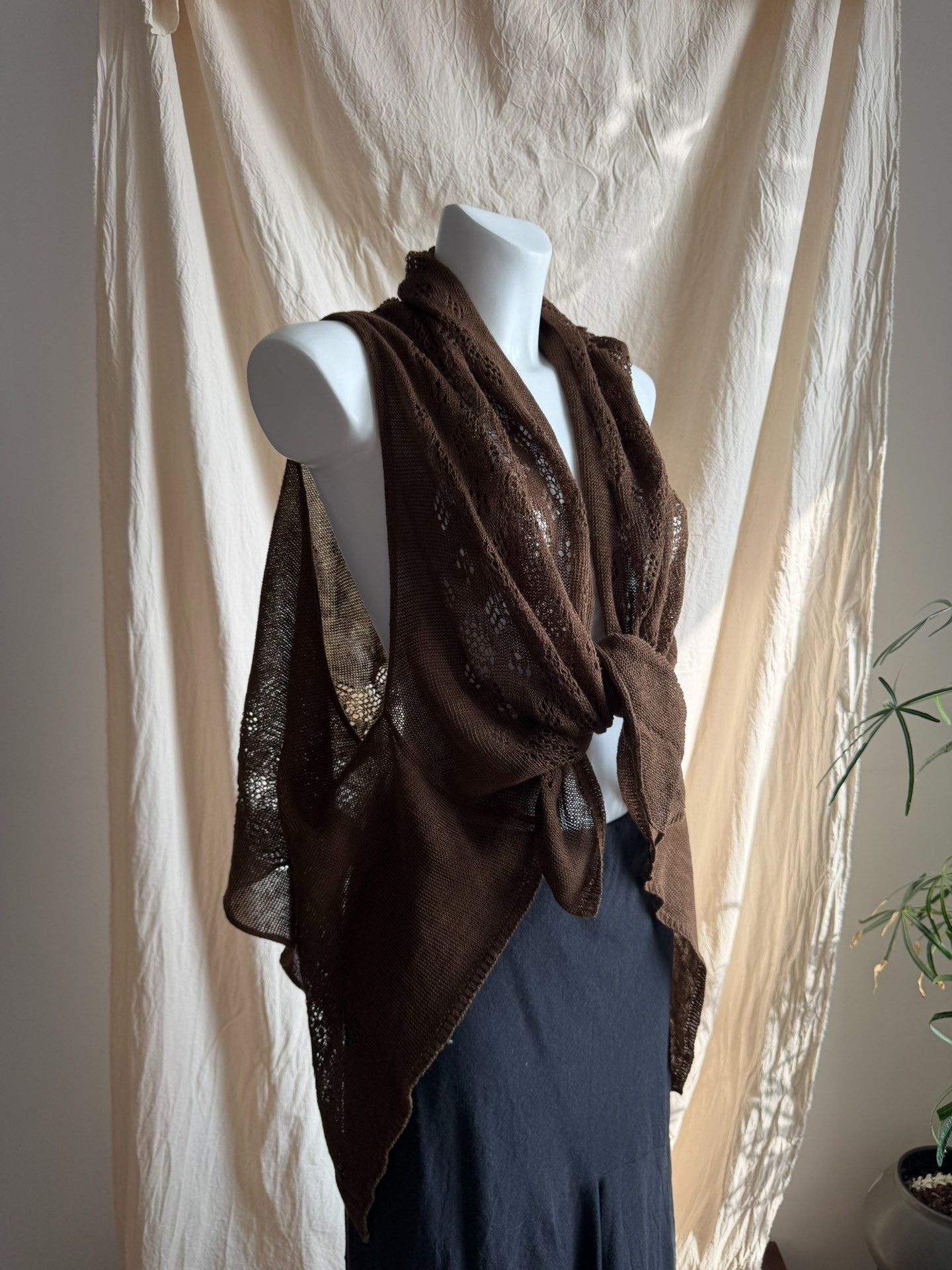 Y's Y'sforliving Openwork Knit Vest Cardigan Size M / US 6-8 / IT 42-44 - 7 Thumbnail