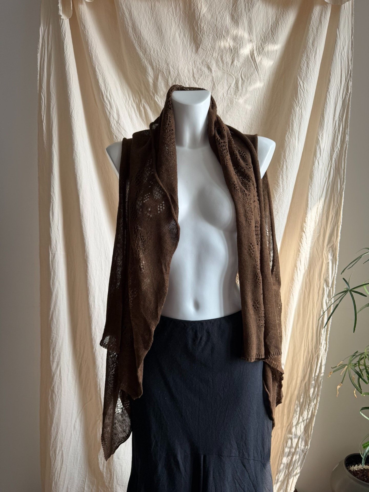 Y's Y'sforliving Openwork Knit Vest Cardigan Size M / US 6-8 / IT 42-44 - 2 Thumbnail