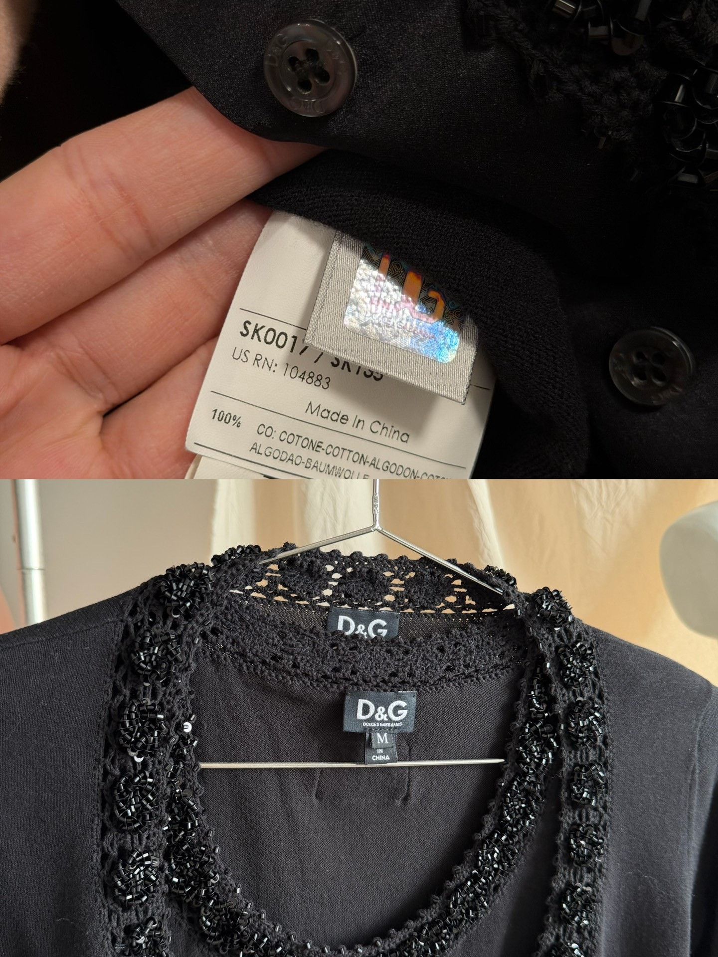 Dolce & Gabbana D&G Beaded Collar Cotton Knit Two-Piece Size S / US 4 / IT 40 - 8 Thumbnail