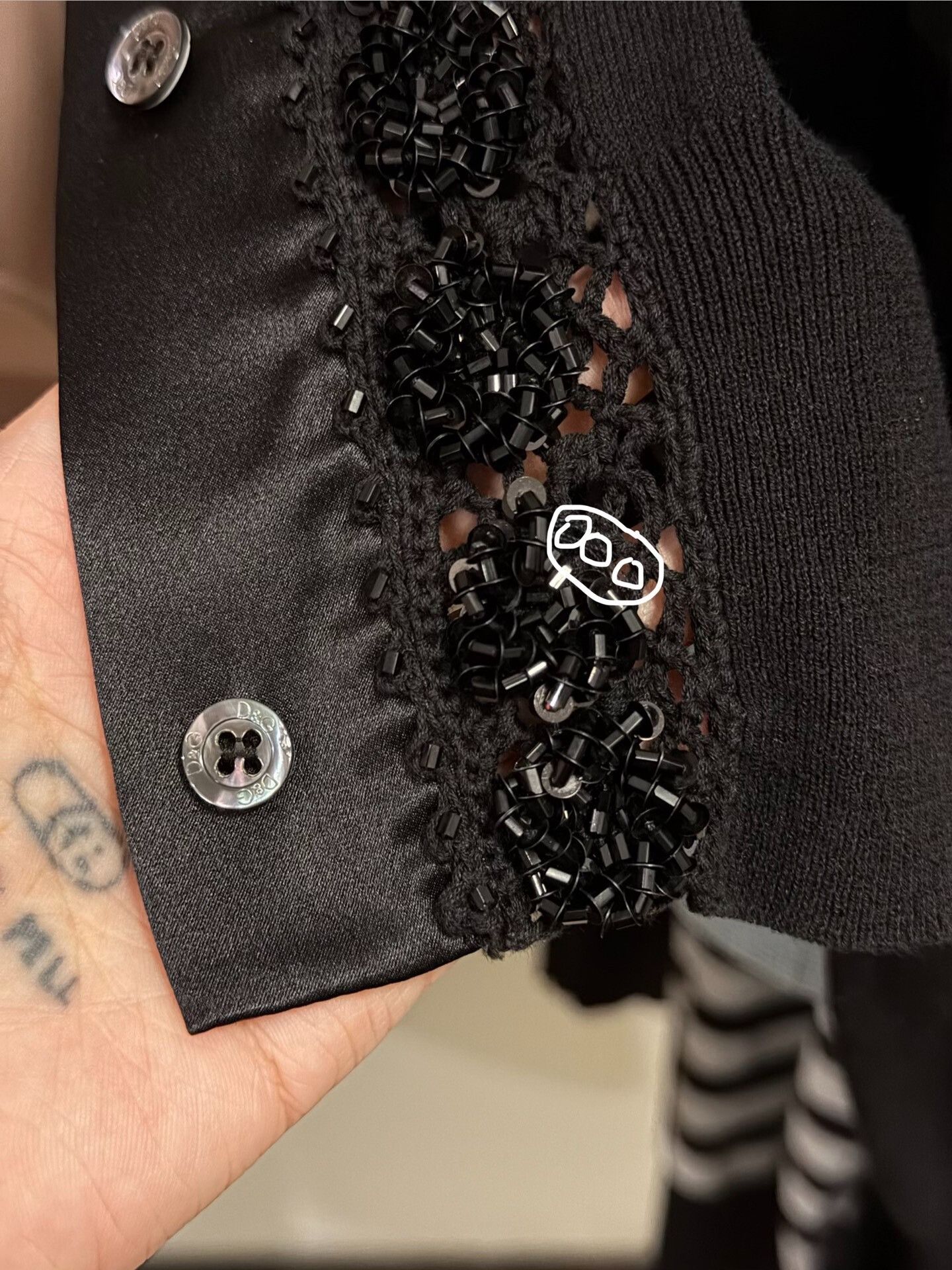 Dolce & Gabbana D&G Beaded Collar Cotton Knit Two-Piece Size S / US 4 / IT 40 - 9 Thumbnail