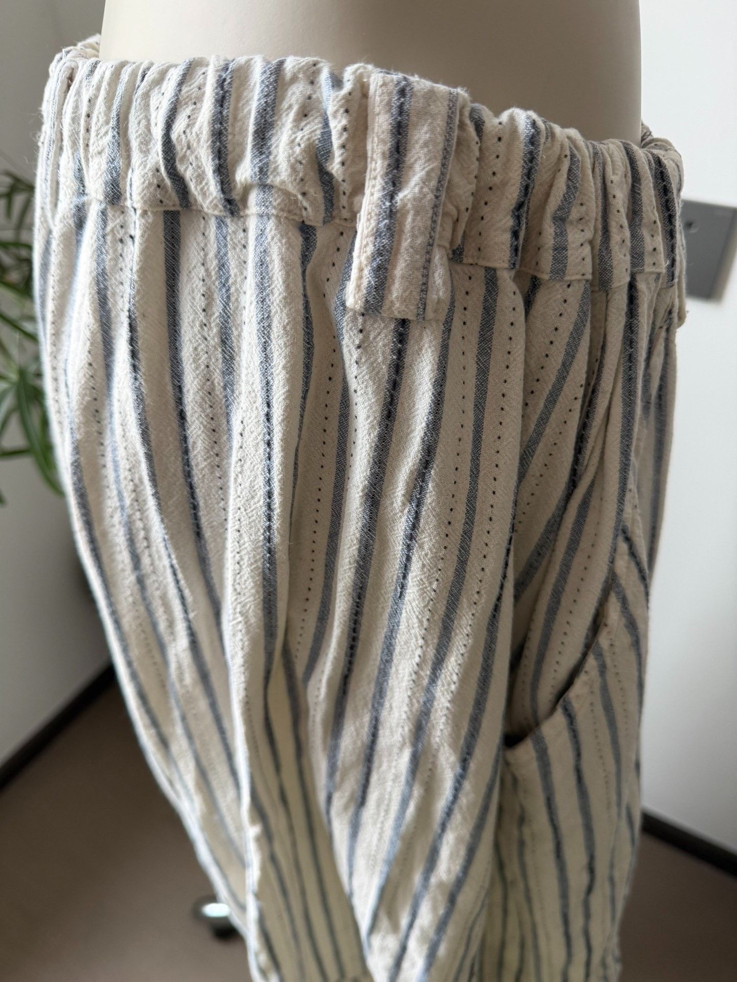 Mou Moyuru Striped Cuffed Lantern Pants Size 32" / US 10 / IT 46 - 7 Thumbnail