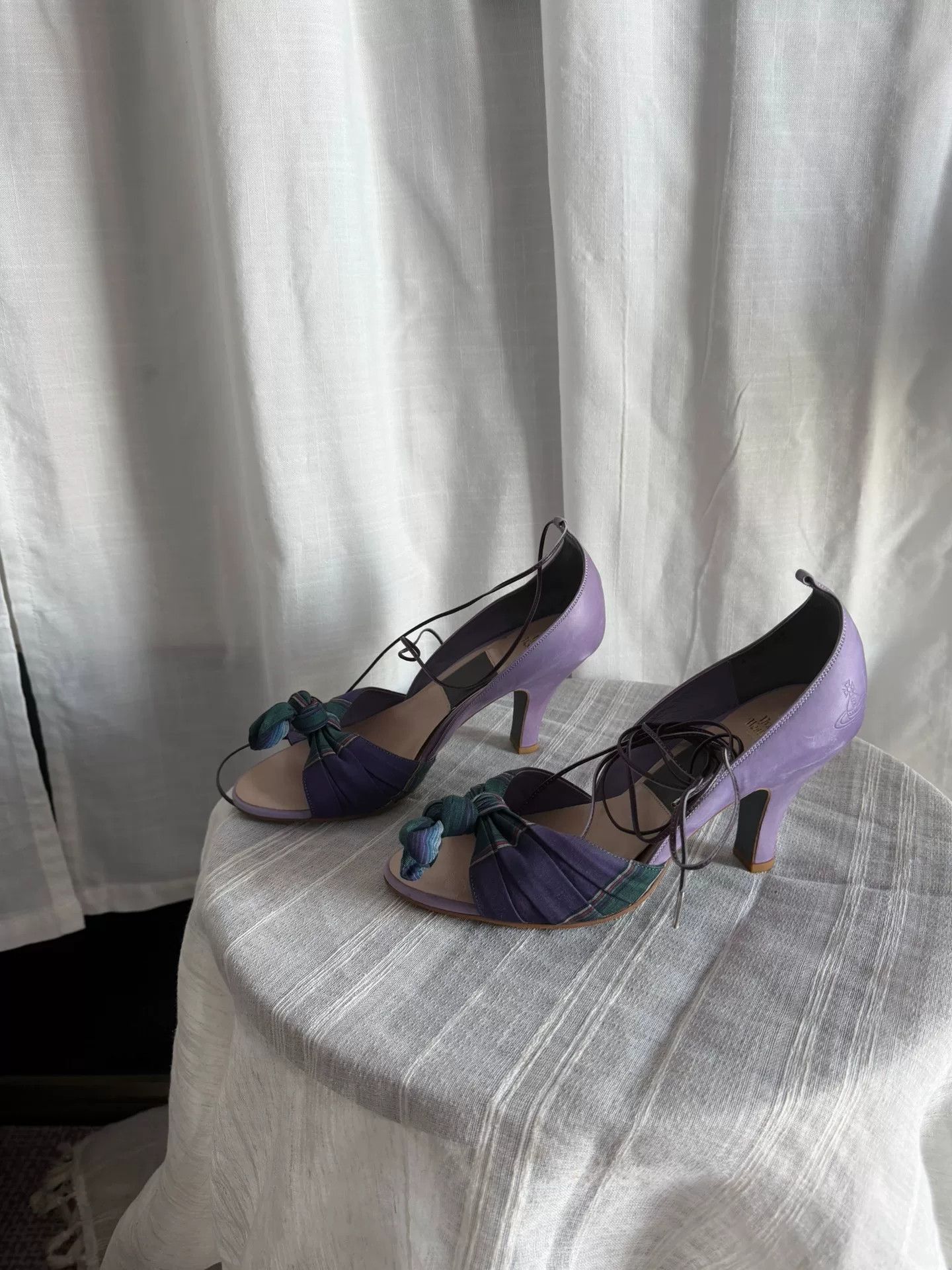 Vivienne Westwood Vivienne Westwood Checkered Strappy Lavender Heels Size US 6 / IT 36 - 2 Thumbnail