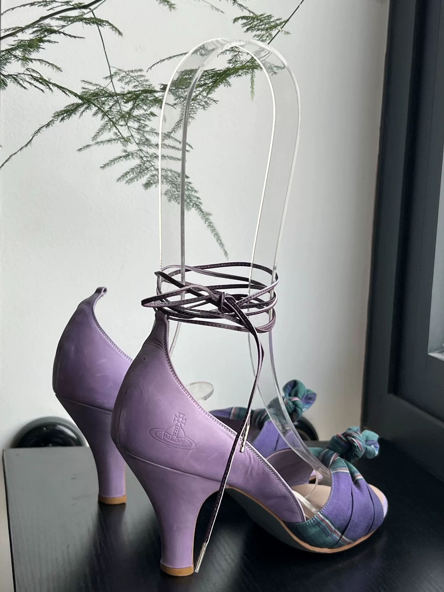 Vivienne Westwood Vivienne Westwood Checkered Strappy Lavender Heels Size US 6 / IT 36 - 5 Thumbnail