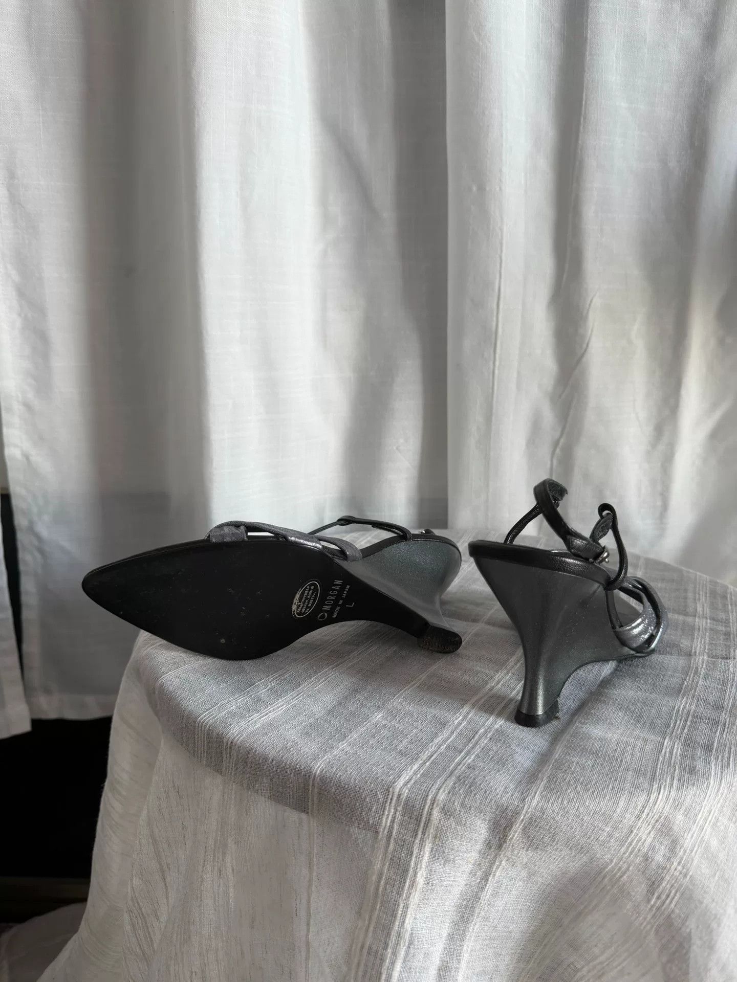 Morgano Morgan Cyber Silver Wedge Heels Size US 7 / IT 37 - 5 Thumbnail