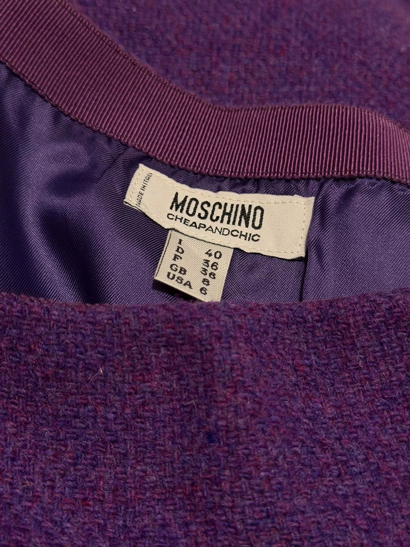 Moschino MOSCHINO Purple Knitted Ruffle Bodycon Skirt Size 38" / US 16 / IT 52 - 6 Thumbnail