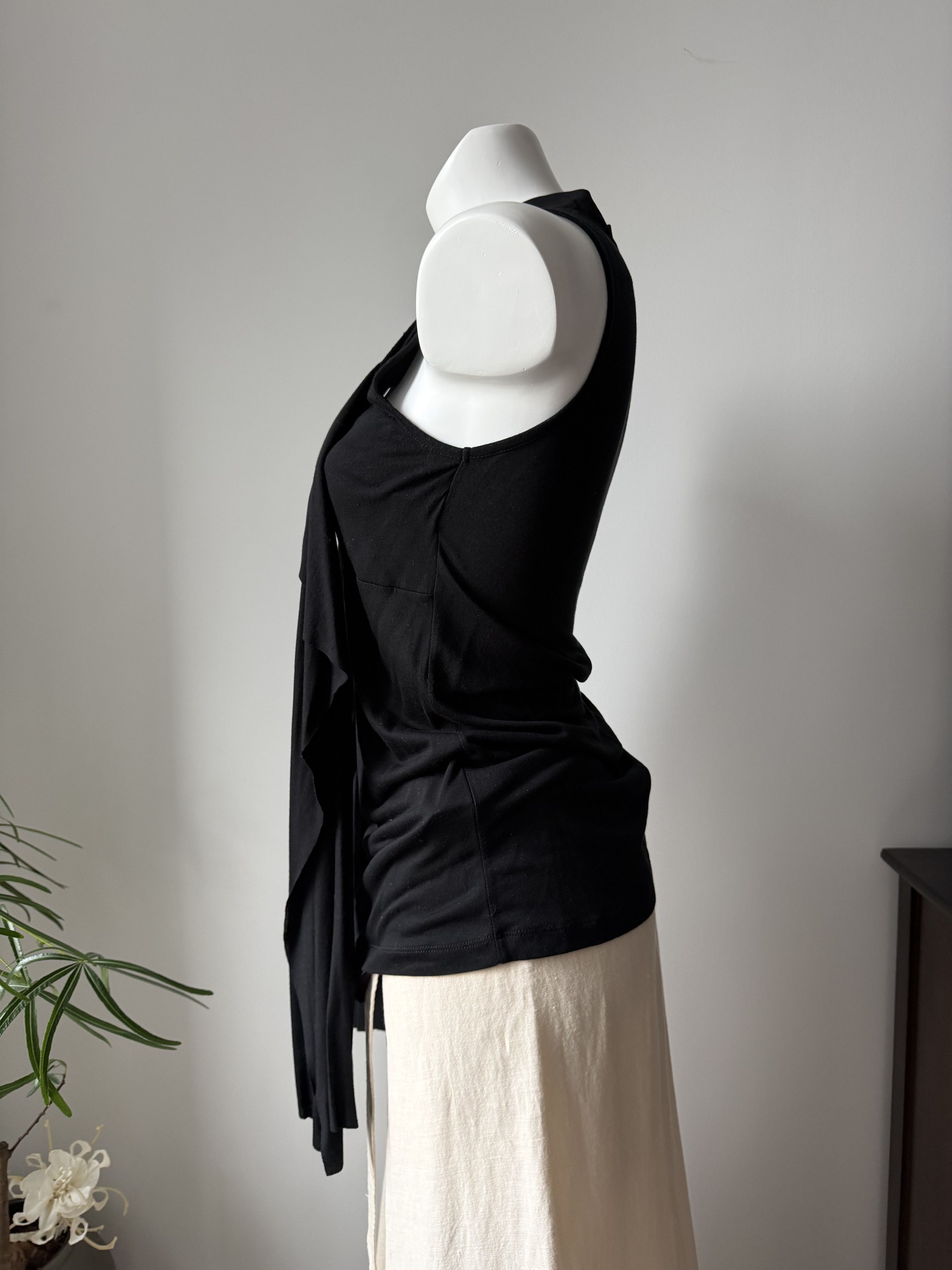 YITAI Black Irregular Strap Decor Stretch Vest Size M / US 6-8 / IT 42-44 - 6 Thumbnail