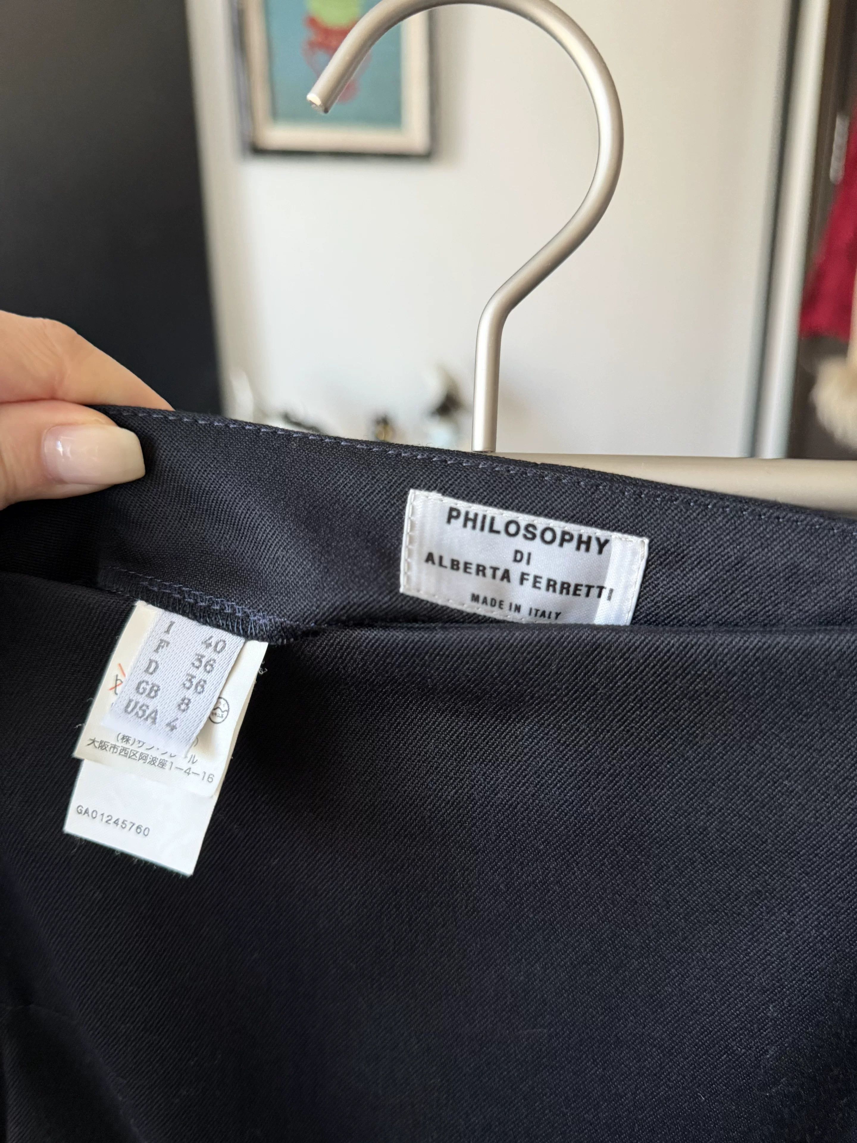 Alberta Ferretti Alberta Ferretti Blue-Black Wool Skirt Size 40" / US 18 - 7 Thumbnail