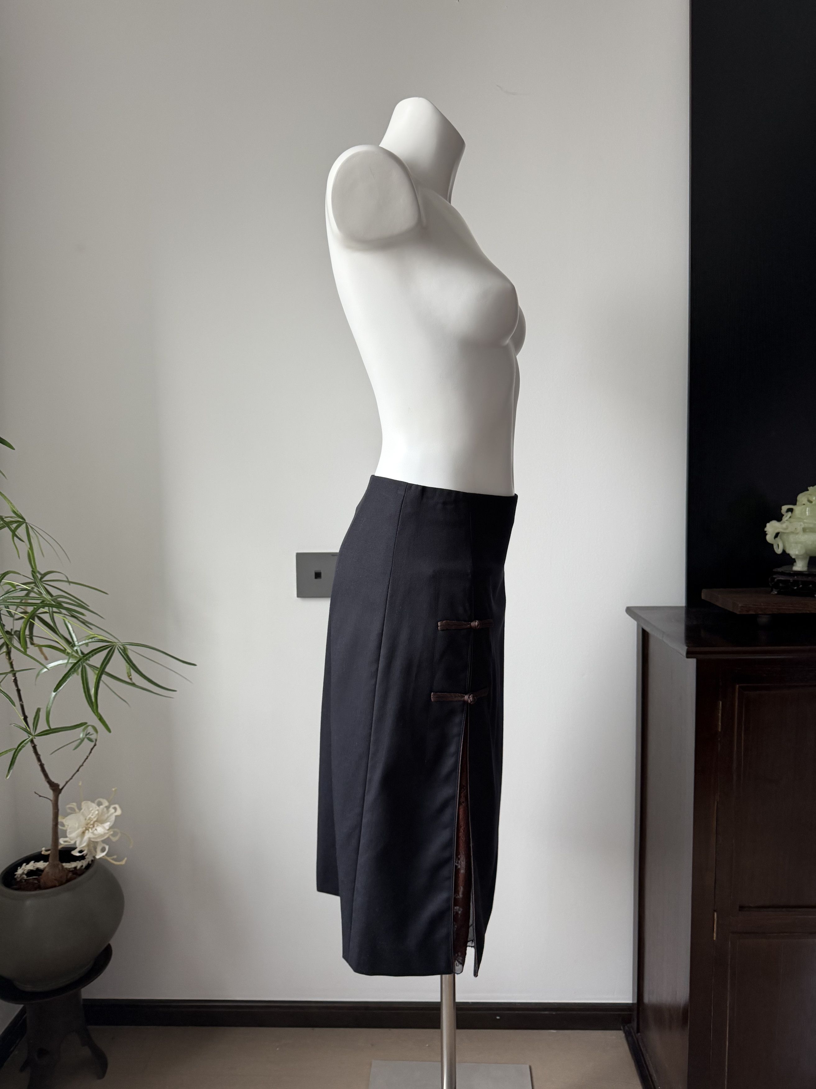 Alberta Ferretti Alberta Ferretti Blue-Black Wool Skirt Size 40" / US 18 - 4 Thumbnail