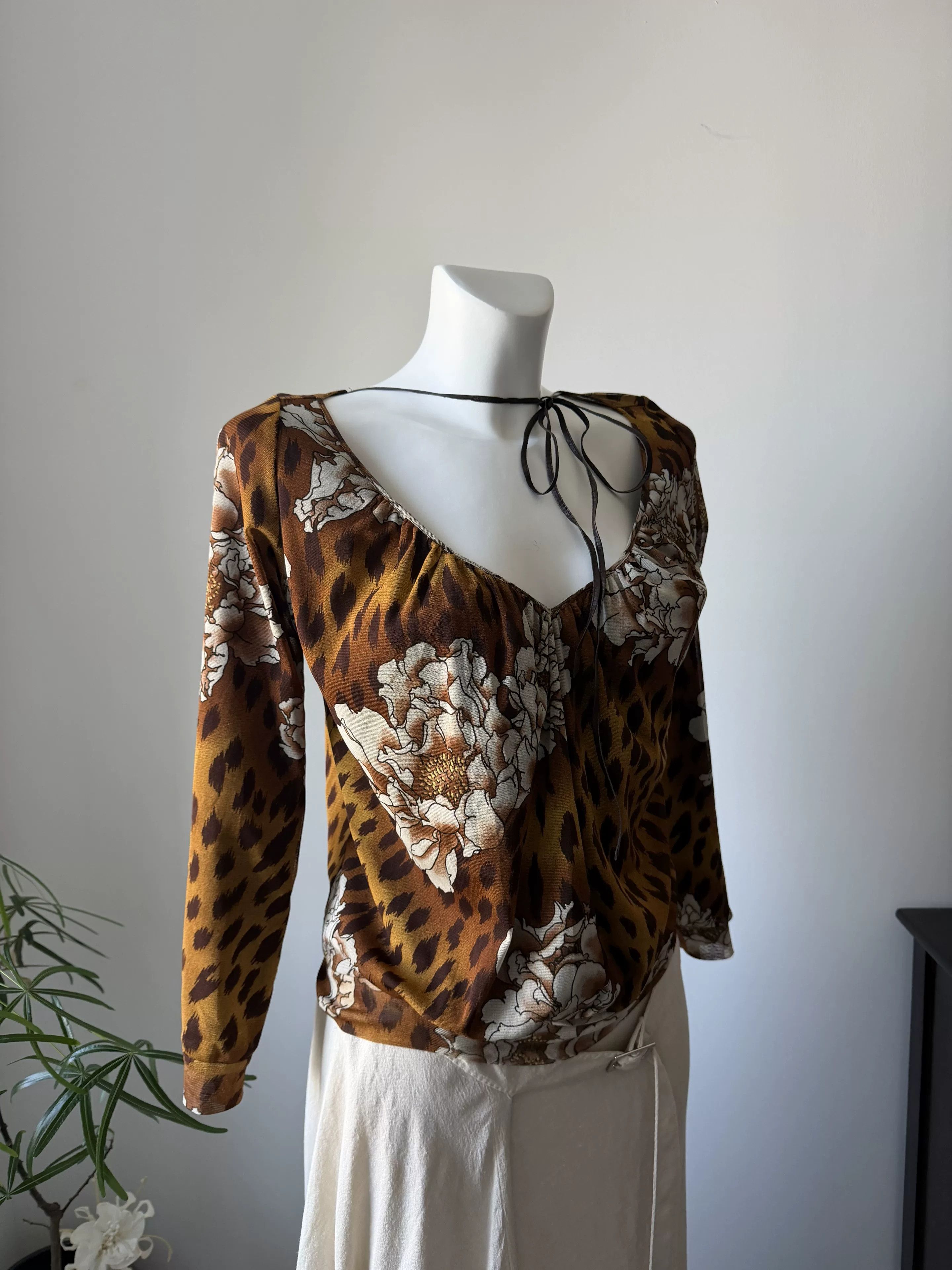 Vivienne Tam VIVIENNE TAM Leopard Peony Tie-Up Top Size XS / US 0-2 / IT 36-38 - 3 Thumbnail