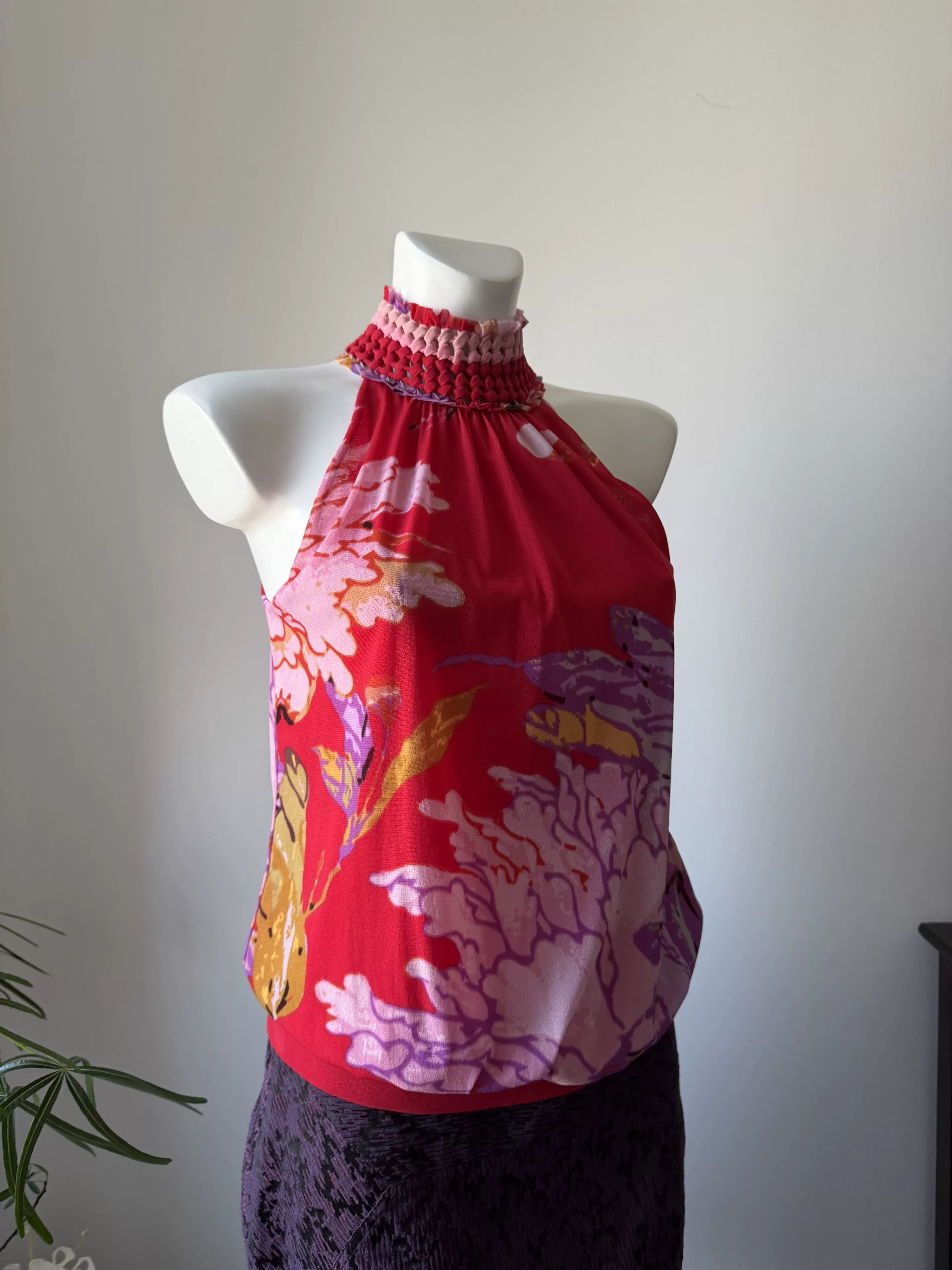 Vivienne Tam Vivienne Tam Knitted Halter Peony Top Size XS / US 0-2 / IT 36-38 - 2 Thumbnail